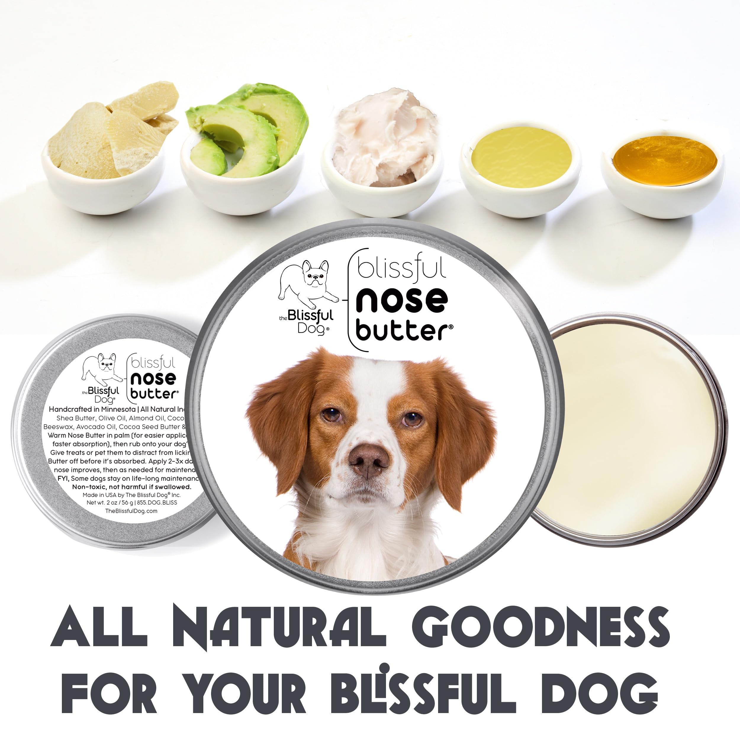 The Blissful Dog Brittany Spaniel Unscented Nose Butter, 16oz