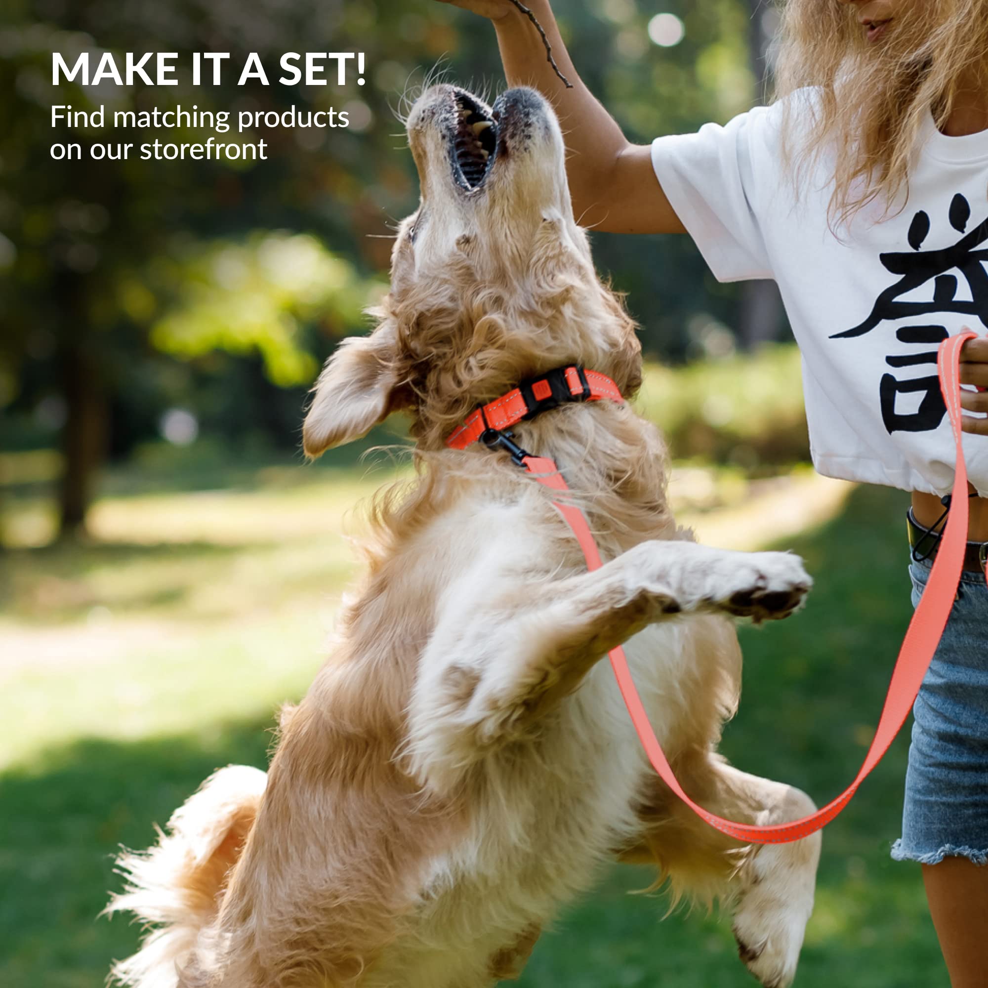 Collardirect Reflective Padded Dog Collar For A Small, Medium, Large Dog Or Puppy With A Quick Release Buckle - Boy And Girl - Nylon Suitable For Swimming (18-26 Inch, Coral)