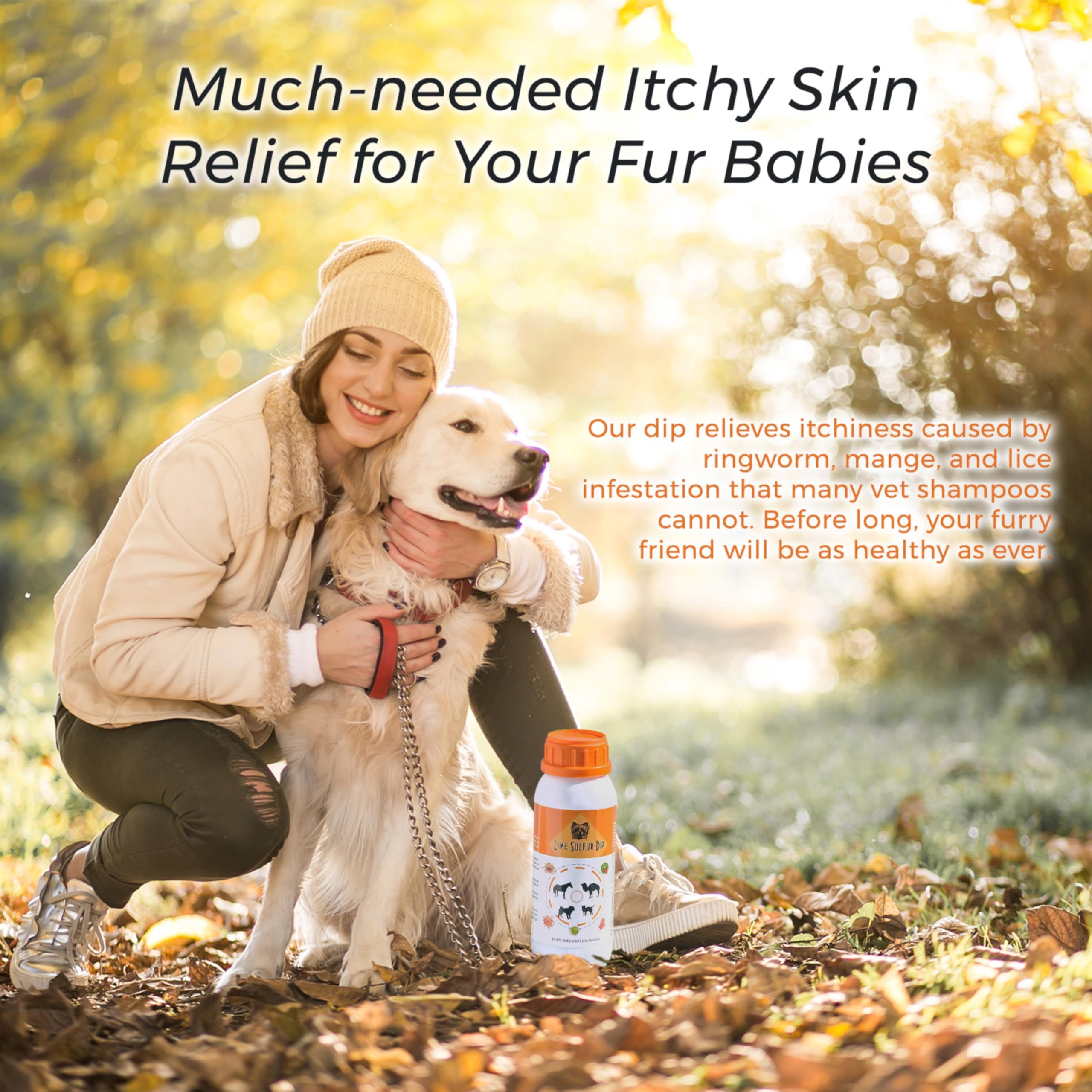 Healthy Paw Life - Lime Sulfur Dip - Pet Care For Itchy And Dry Skin - Xtra Strength Formula - Safe Solution For Dog, Cat, Puppy, Kitten, Horse (16 Oz)