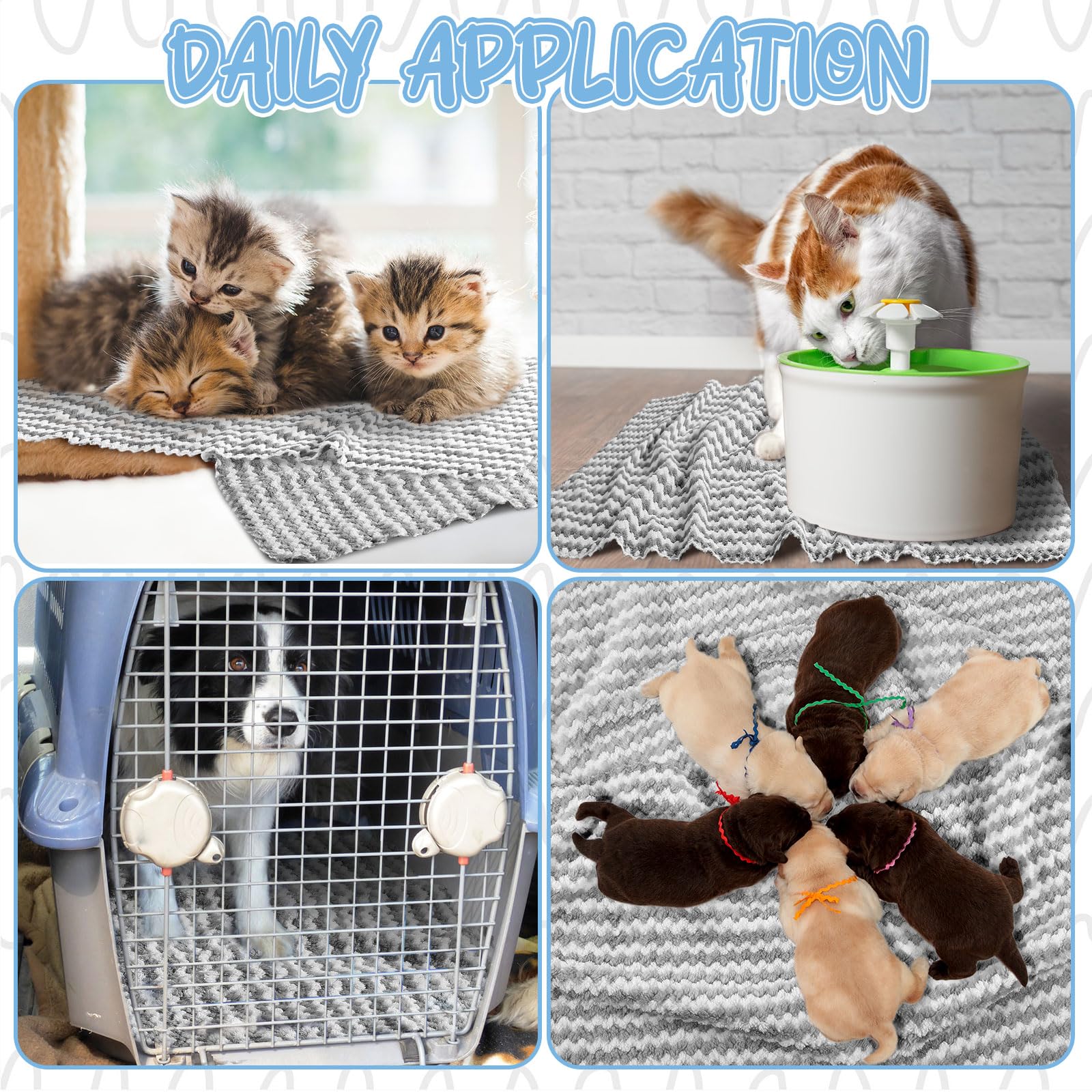 Hahafelt 5 Pcs Waterproof Guinea Pig Fleece Bedding Blankets Absorbent Guinea Pig Cage Liner Washable Small Animal Pee Pad Reusa