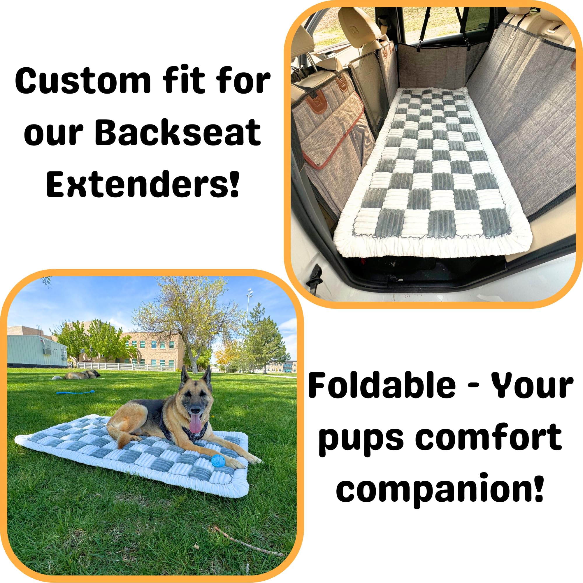 Plaid Dog Bed, Plaid Couch Cover, Non-Slip Bottom, Pet Bed Mat, Custom Fit for Backseat Extenders, and Seat Covers, Dog Travel B