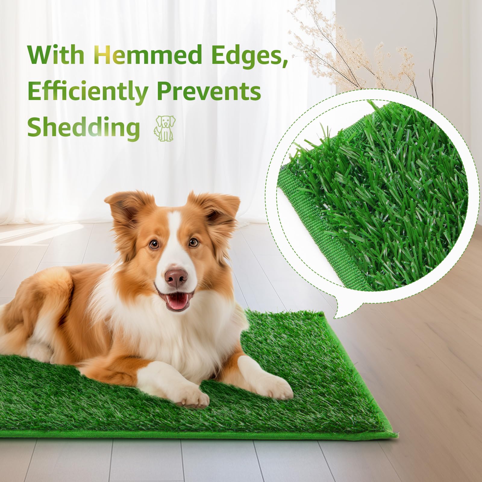 Loobani Dog Grass Pee Pads, Artificial Dog Grass Pads For Potty Tray, Fake Grass For Dogs To Pee On, Outdoor Indoor Pee Grass Fo