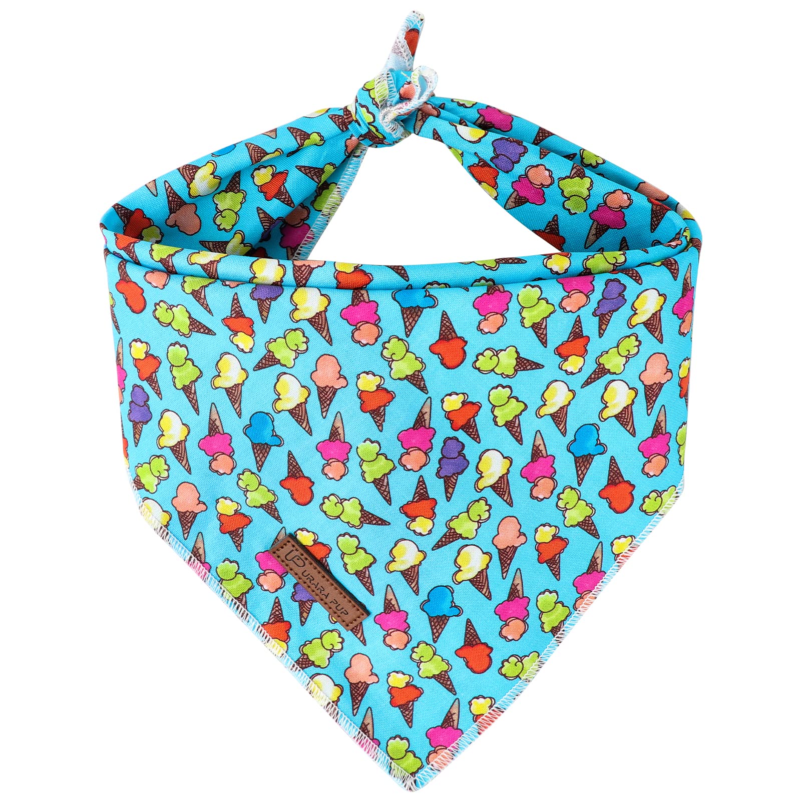 Up Urara Pup Summer Dog Bandana, Hawaii Bandana For Small Medium Dog, Cute Blue Puppy Bandana, Cotton Adorable Pet Triangle Bid 