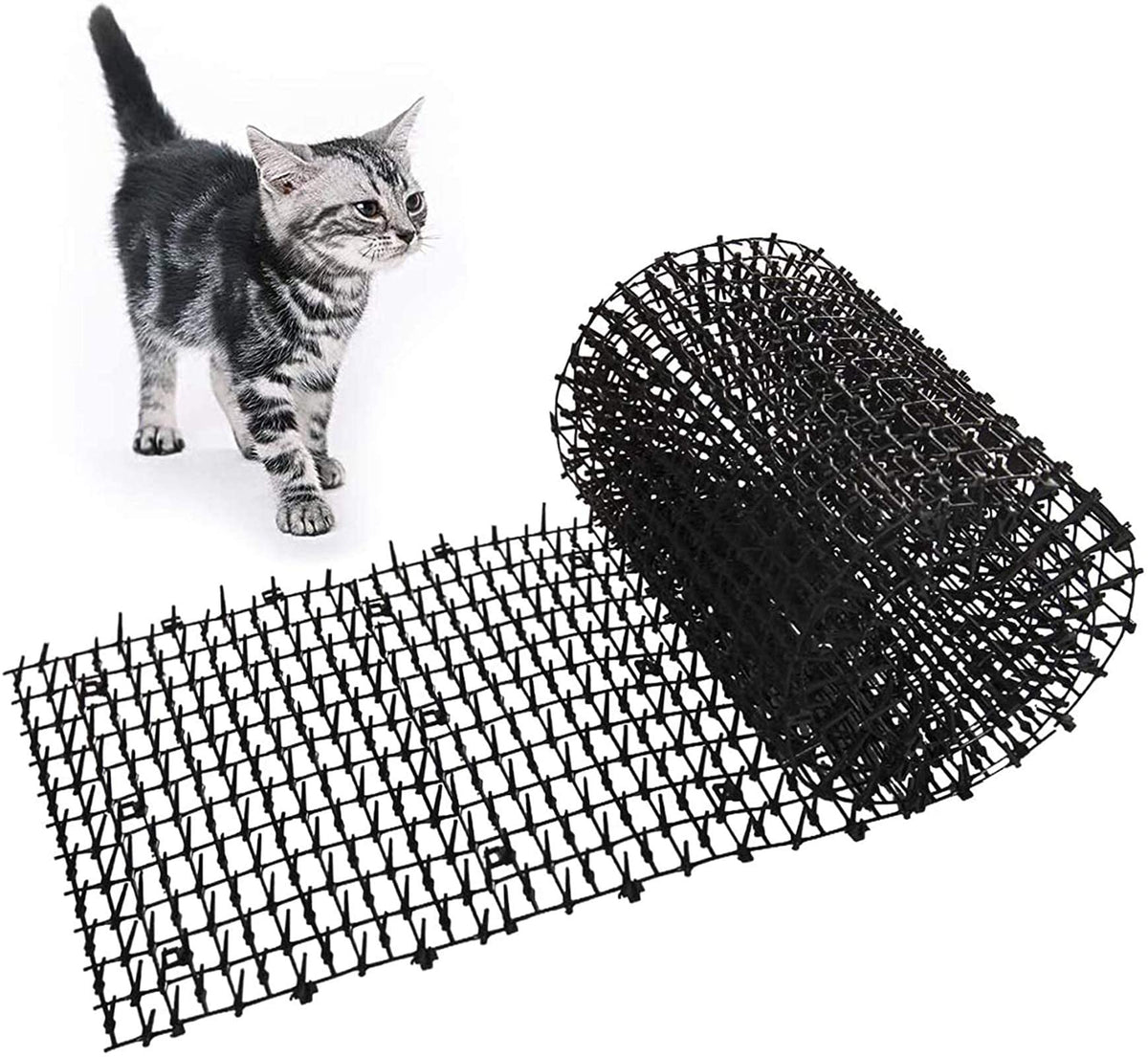 Oceanpax 2Pcs 6.5Ft Cat Scat Mat With Spikes, Prickle Strips Network Digging Stopper Outdoor Spike Deterrent Mat, 78 Inch X 11 I