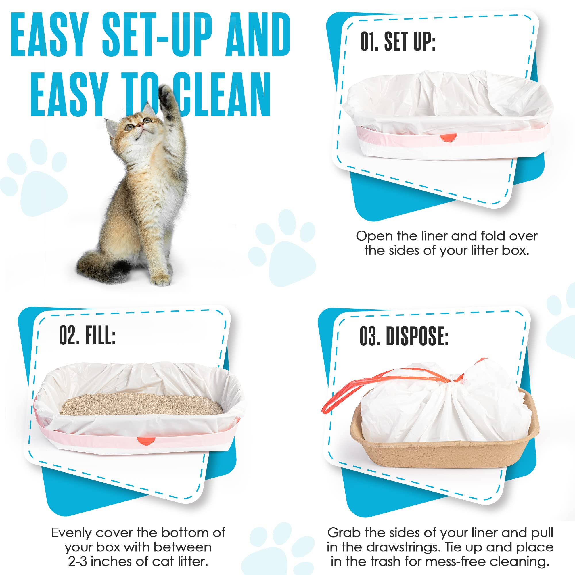 Litter Box Liners, Cat Litter Bags, Cat Litter Box Liners, 30 Pk, Cat Litter Liners, Litter Bags, Litter Liners, Litter Box Bags Liners, Kitty Litterbox Liner Bags, Cat Pan Liners, Unscented, Jumbo
