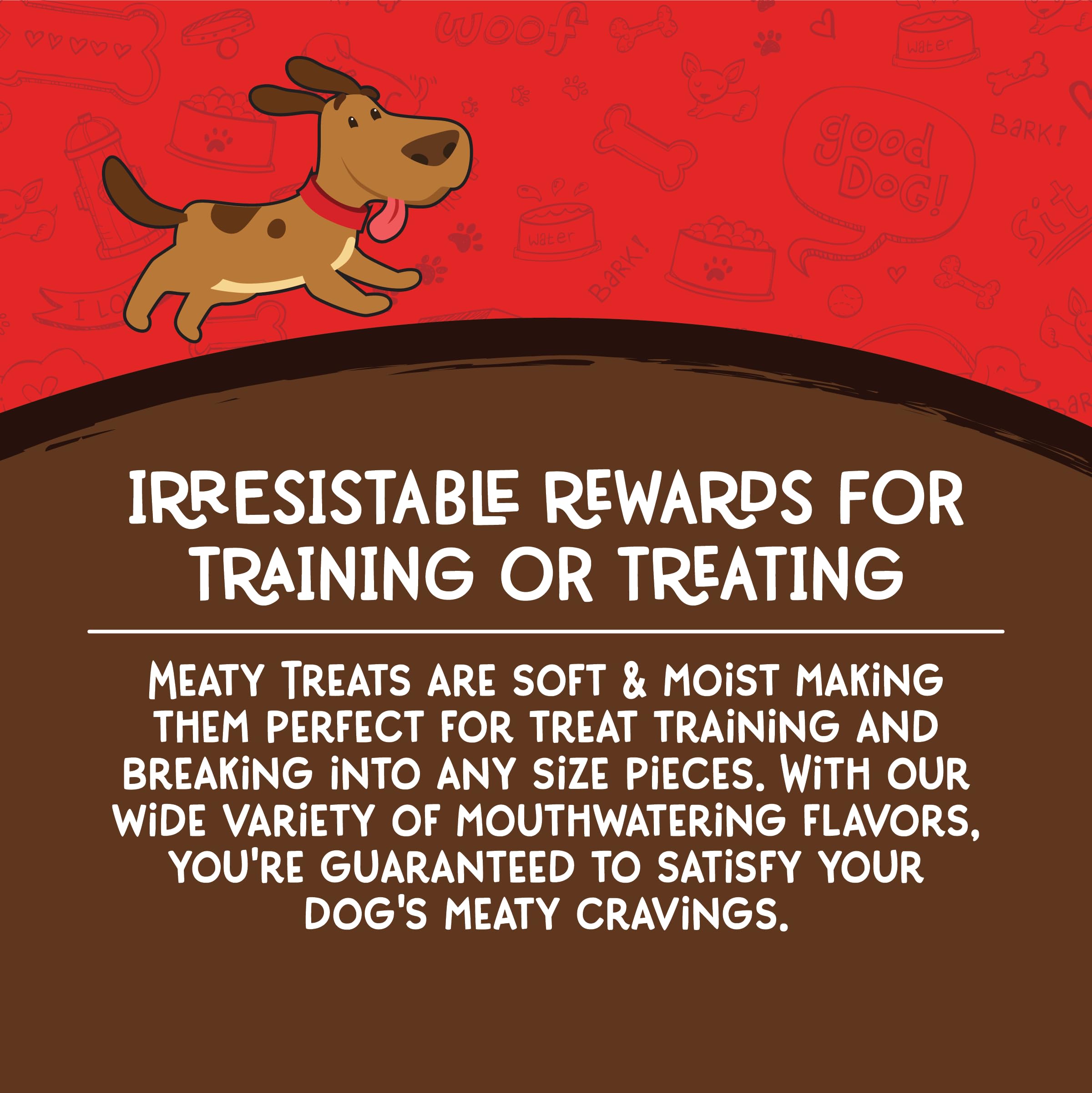 Meaty Treats Meatball Delights Beef, Rice, and Bison Recipe Meatballs Dog Treats, 4 lb Tub