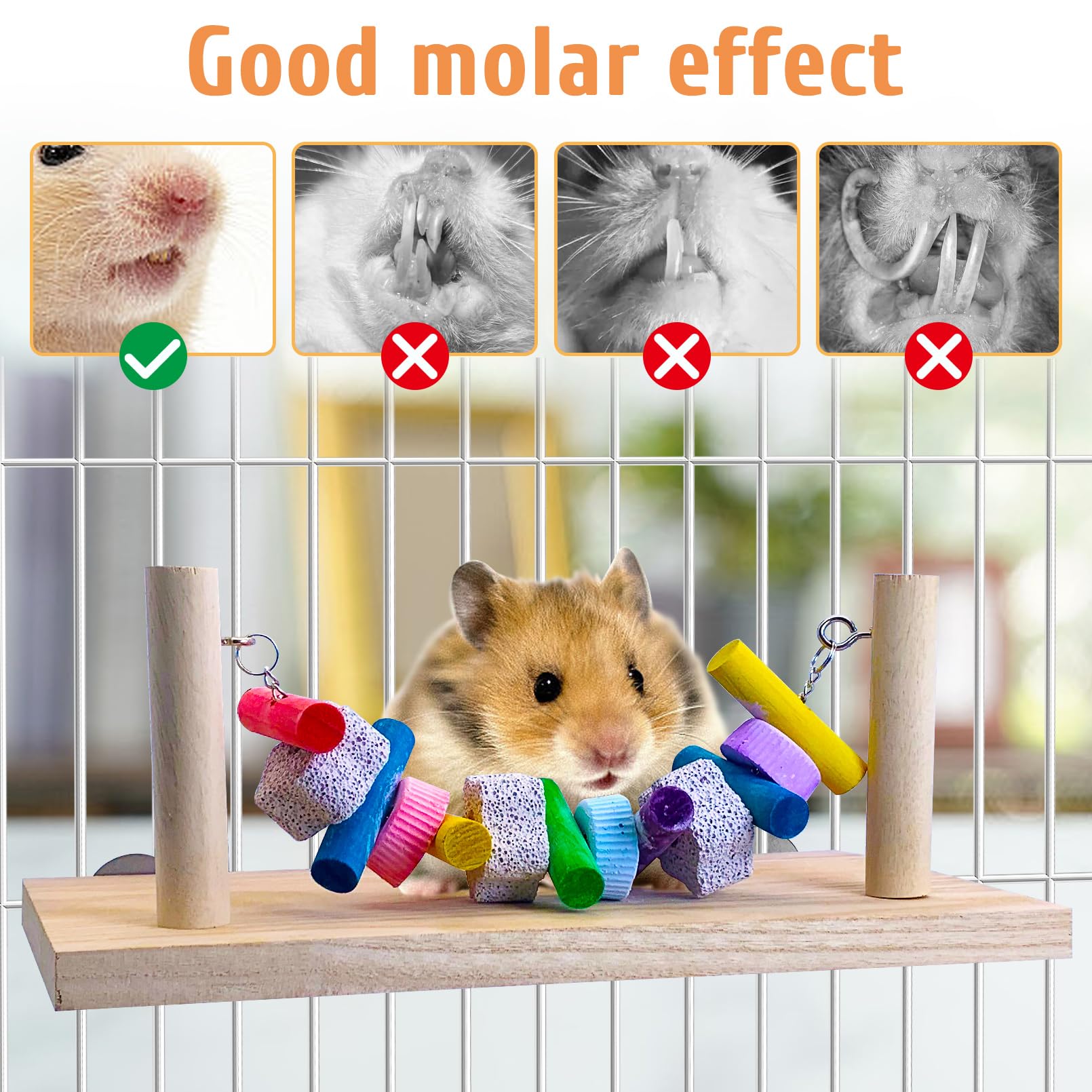 Tfwadmx Chinchilla Ledges Wood, Hamster Chew Toy Wood Platform Grinding Teeth Toys, Hamster Percy Ledges Wooden Standing Platfor