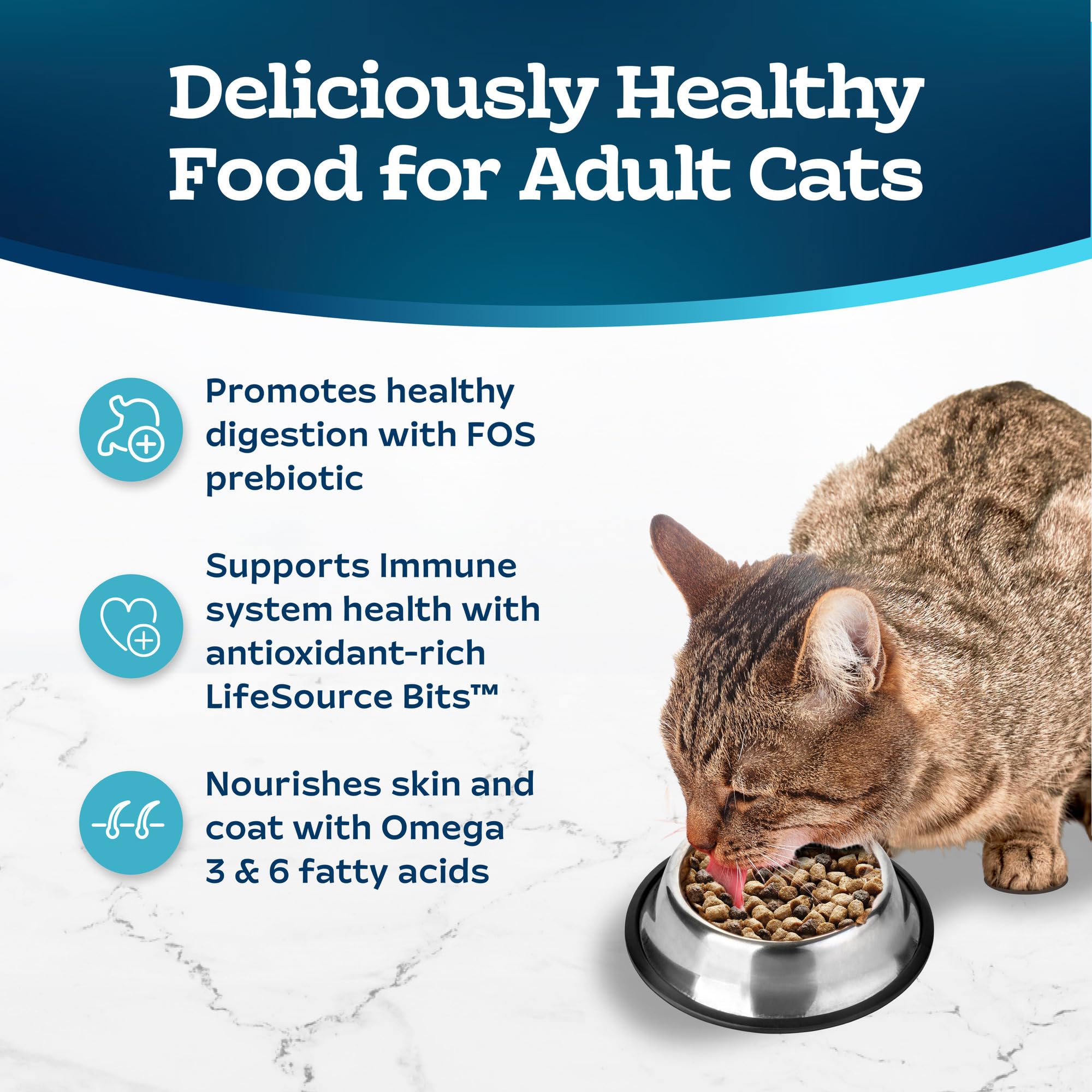 Blue Buffalo Tastefuls Natural Dry Food for Adult Cats, Sensitive Stomach, Chicken & Brown Rice Recipe, 15-lb. Bag