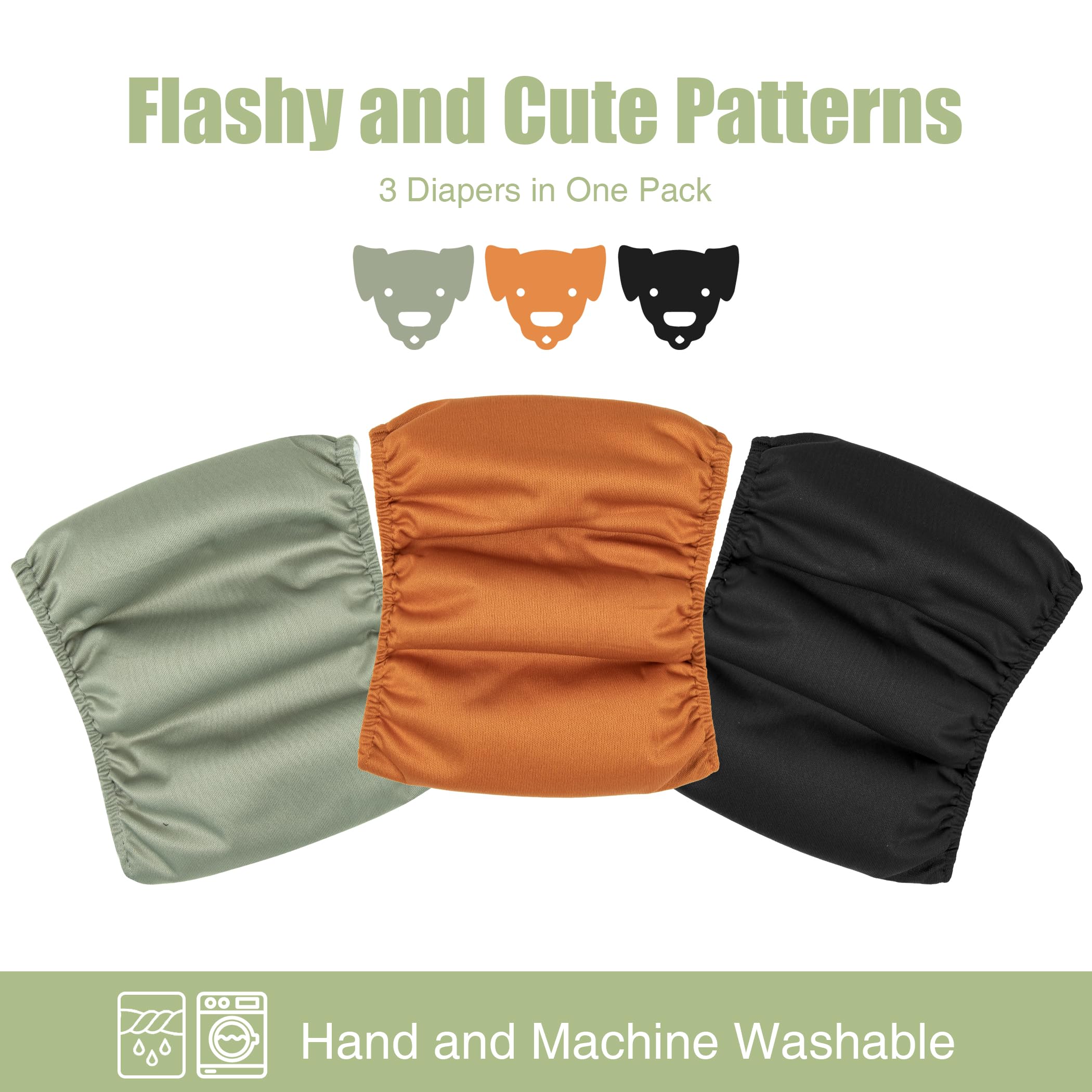 Wegreeco Washable Male Dog Diapers (Pack of 3) - Washable Male Dog Belly Wrap (Small - 11 - 14  Waist)
