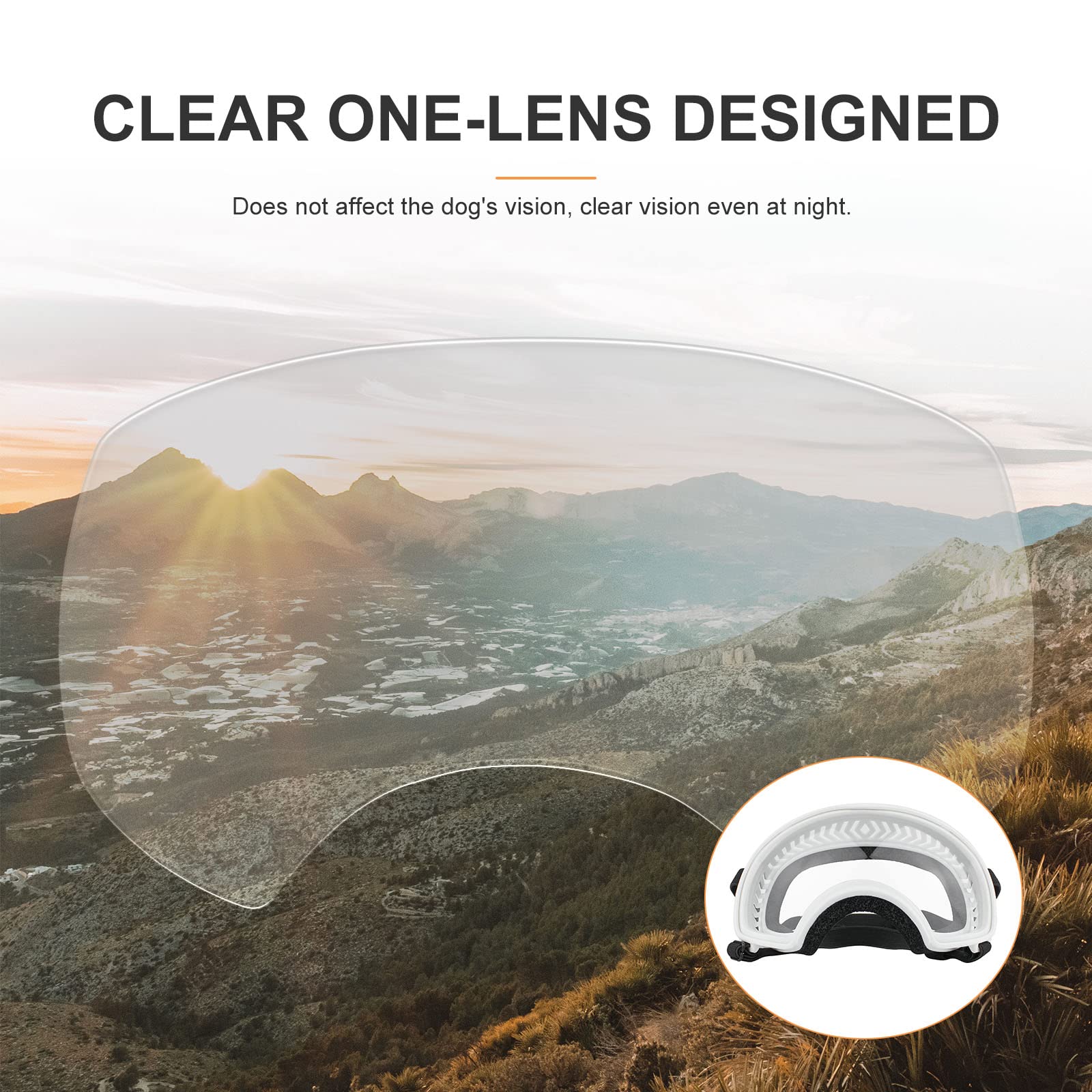 Namsan Clear Dog Goggles For Large Dogs, Wide Eyecup & Soft Frame, Anti-Uv Sunglasses For Dogs Medium To Large Breed, Driving Do