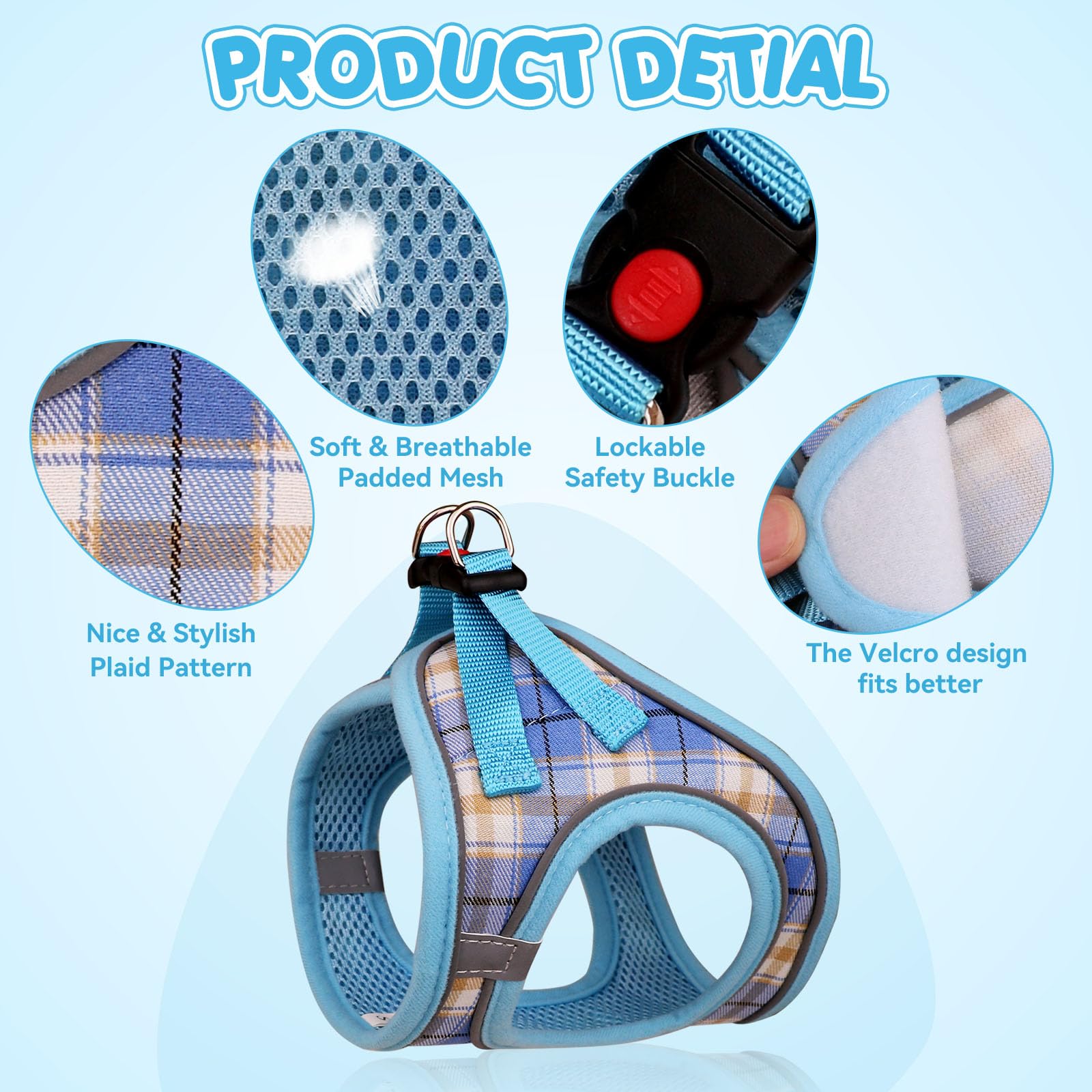 Dog Harness For Small Dogs,Small Dog Harness Puppy Harness Breathable Mesh Reflective Adjustable Safety Buckle Xs Dog Harness Pu