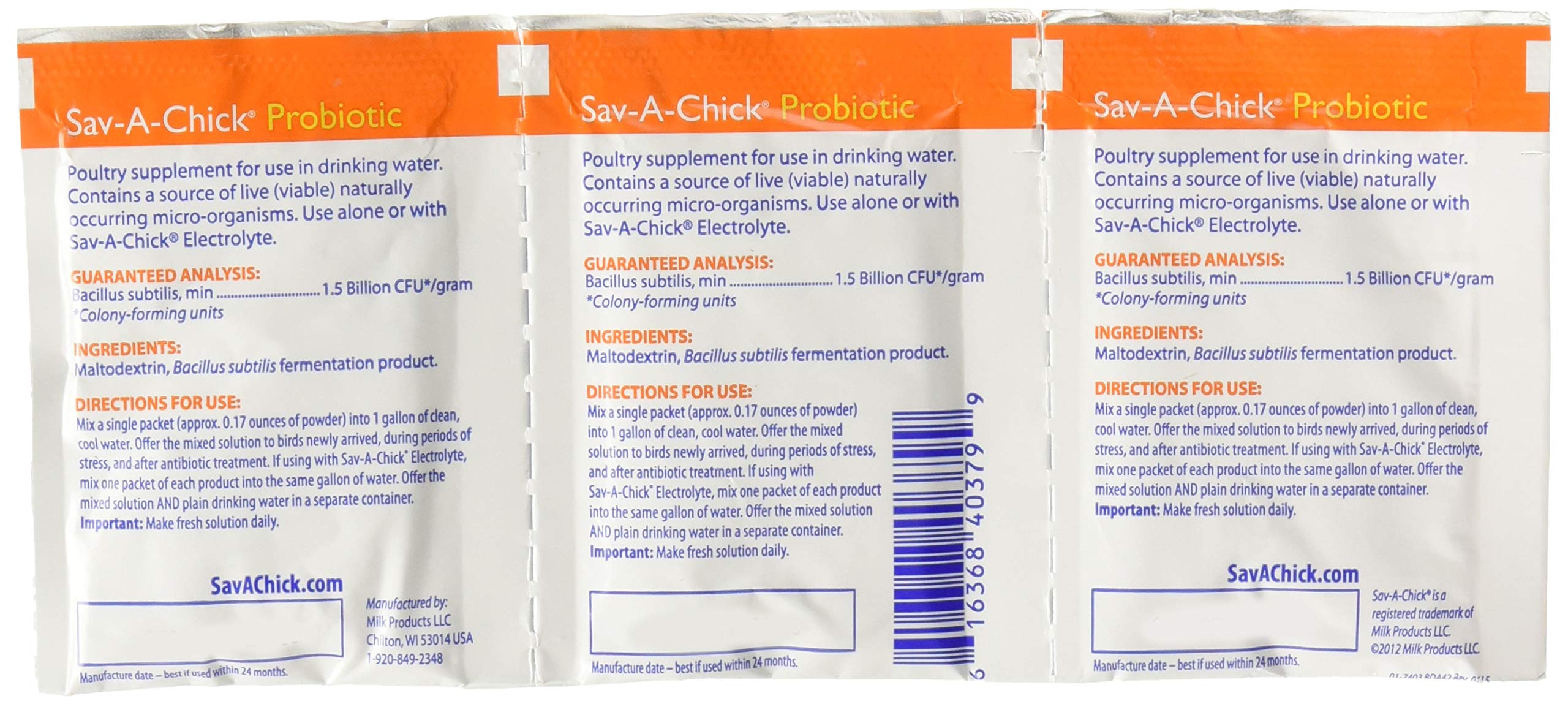 9-Count Sav-A-Chick Probiotic Supplements - (3 Packages with 3 Packets Each)
