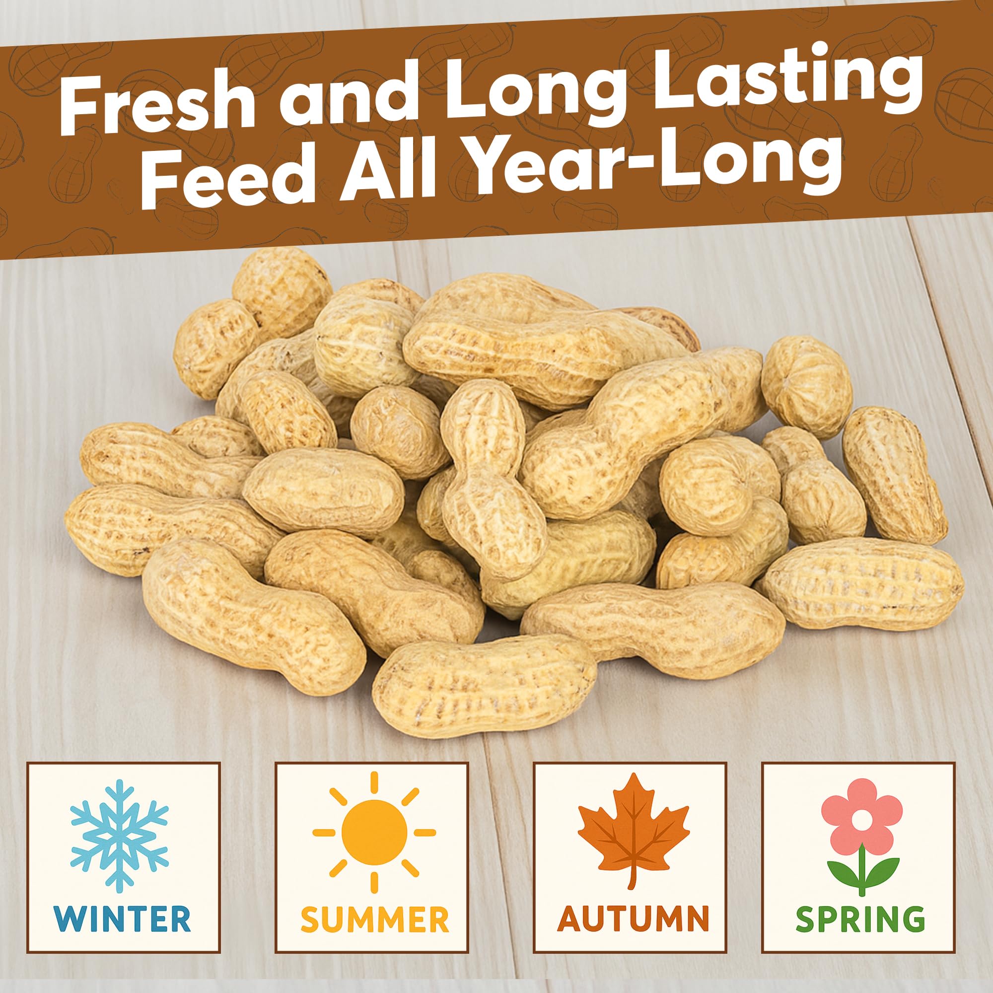 Trailmark Naturals - 8 LB - Raw Peanuts For Squirrels, Raw In Shell Peanuts For Birds and Wildlife- Squirrel Food, Wild Bird See