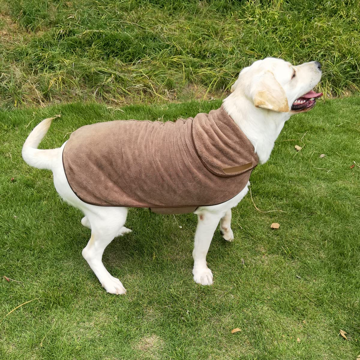 Ywkxm Premium Drying Dog Robe, Dog Bathrobe Towel - Quick Drying Pet Towel, Microfibre Super Absorbent Pet Dog Cat Bath Robe Towel For Bath & Beach Trips,Dark Brown/M