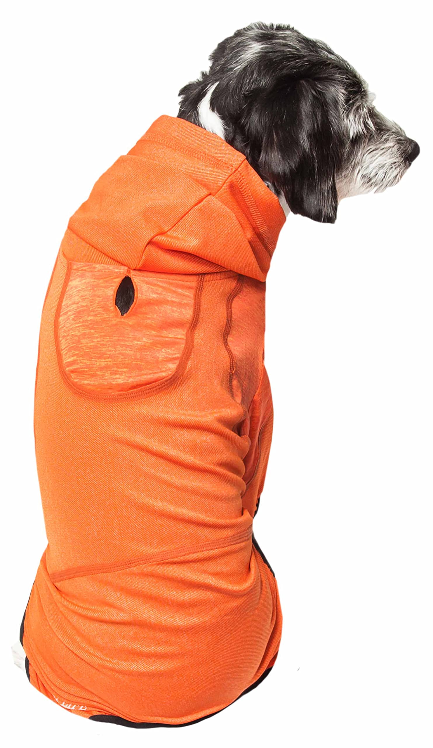 Pet Life ® Active 'Pawsterity' Heathered Performance 4-Way Stretch Two-Toned Full Bodied Hoodie