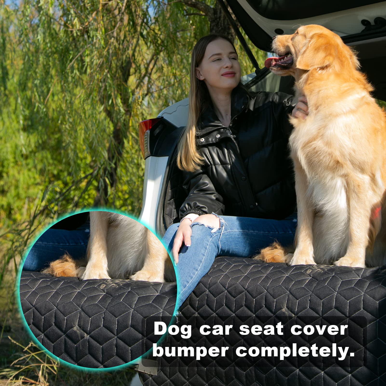 Meginc Suv Cargo Liner For Dogs,100% Waterproof Pet Trunk Car Seat Cover Mat With Bumper Flap Protector,Dog Protect Auto Carpet,