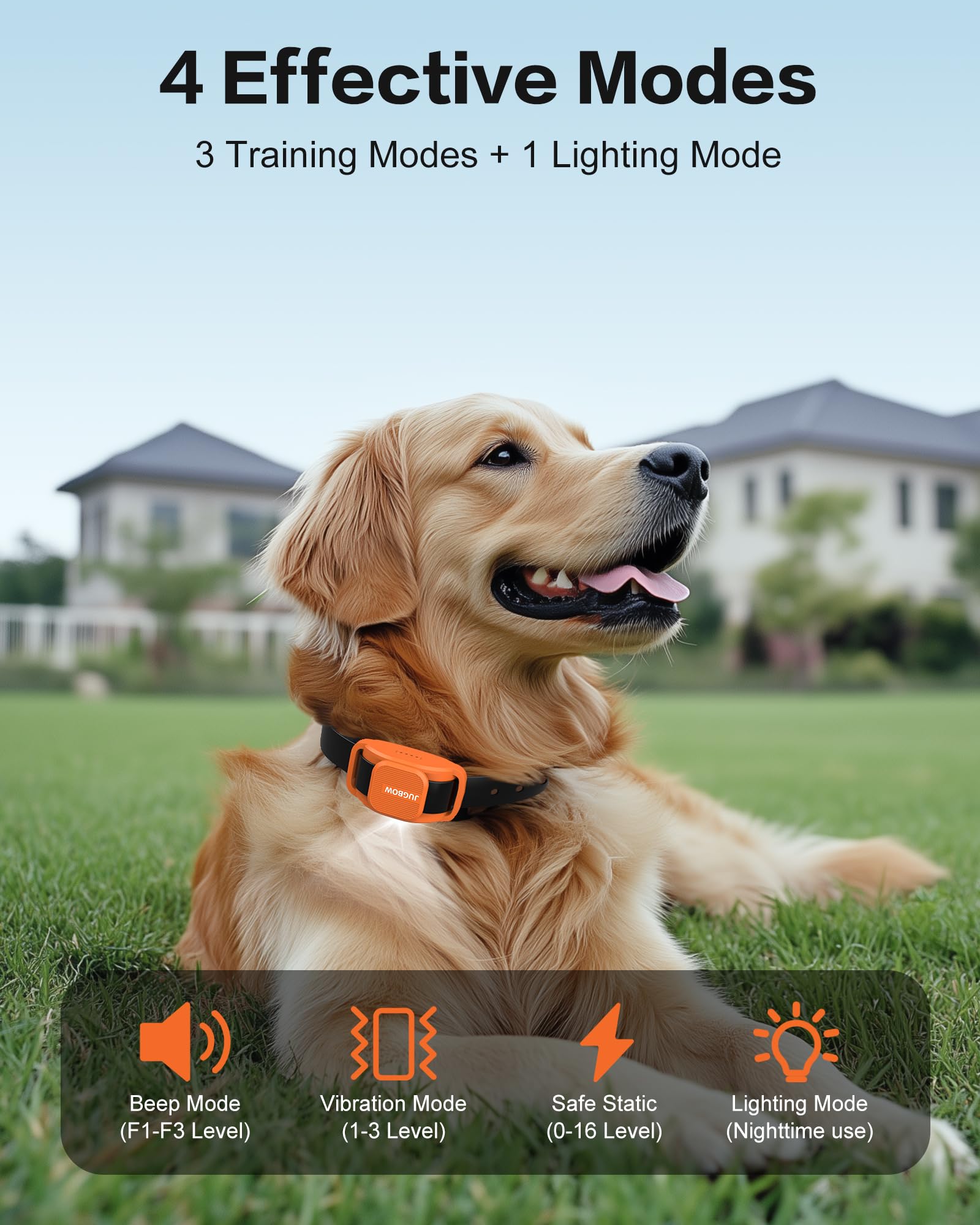 Jugbow Dog Training Collar - 4200Ft Remote Dog Collar For Small Medium Large Dogs, Led Light Electric Collar With Beep/Safe Stat