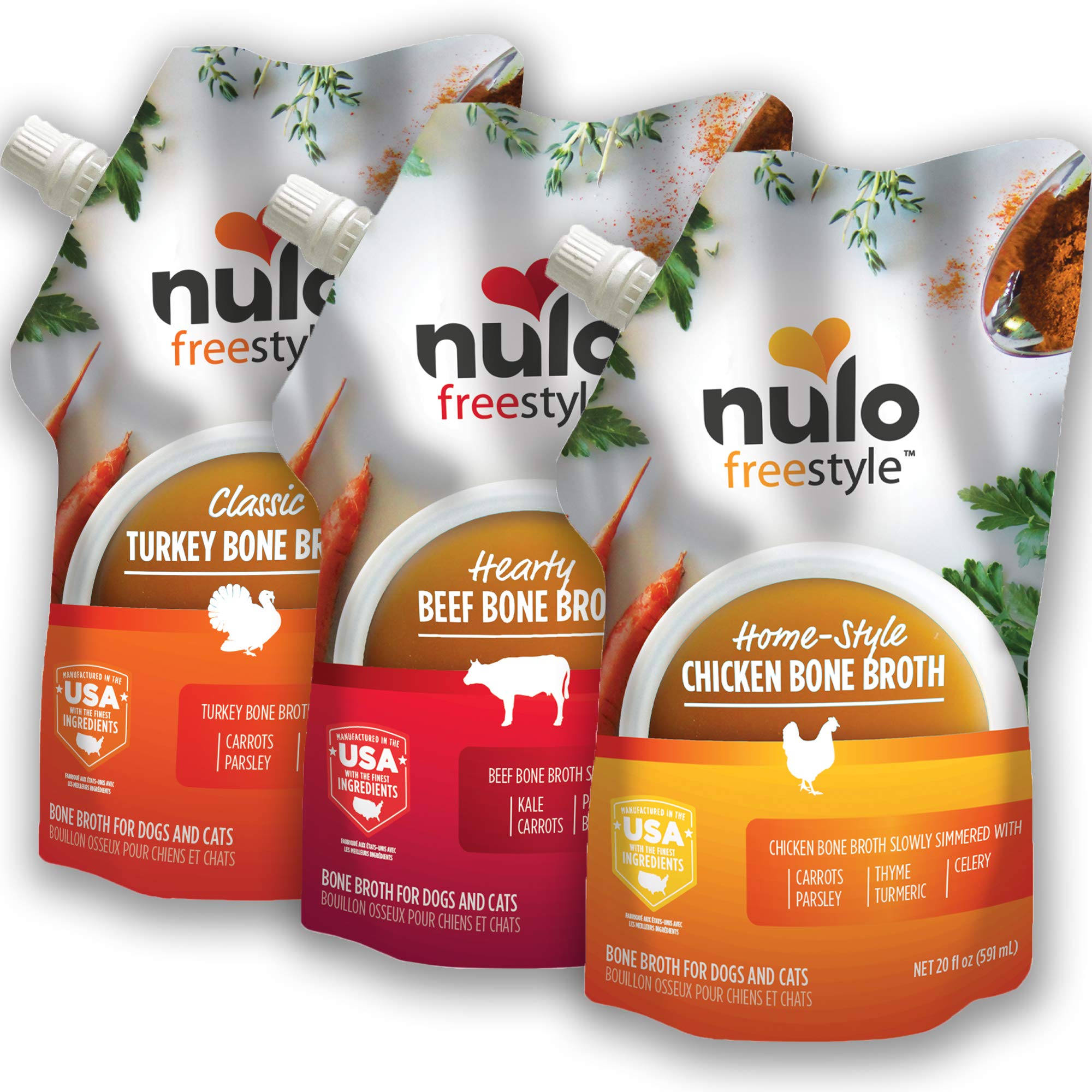 Nulo Freestyle Bone Broth, Premium Food Topper for Cats and Dogs, with Collagen and Chondroitin Sulfate to Help Boost The Qualit