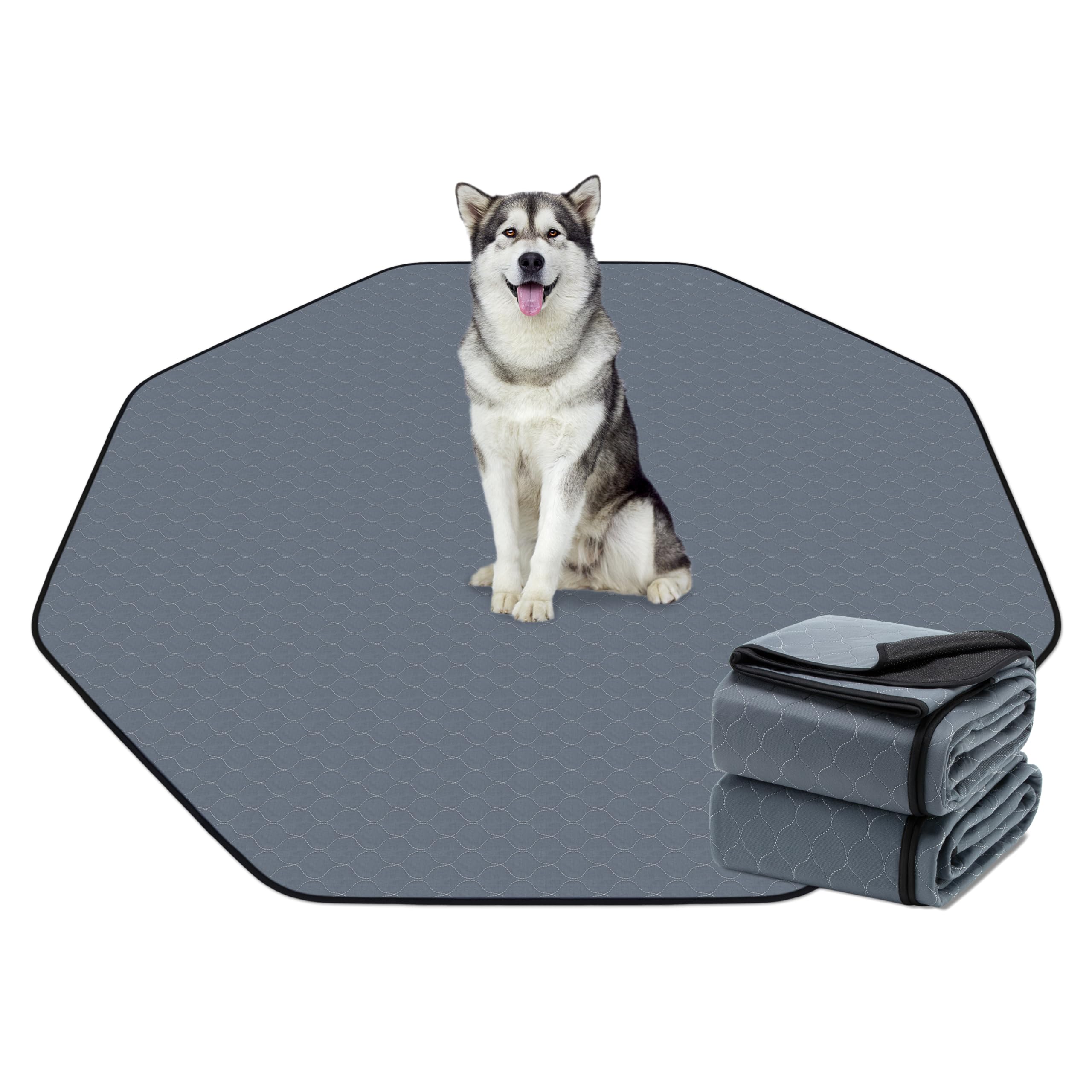 Bunlitent Washable Pee Pads For Dogs, 83'' Diagonal Octagon Puppy Pads, Designed For 24'' Width 8 Panels Dog Playpen, Non-Slip W