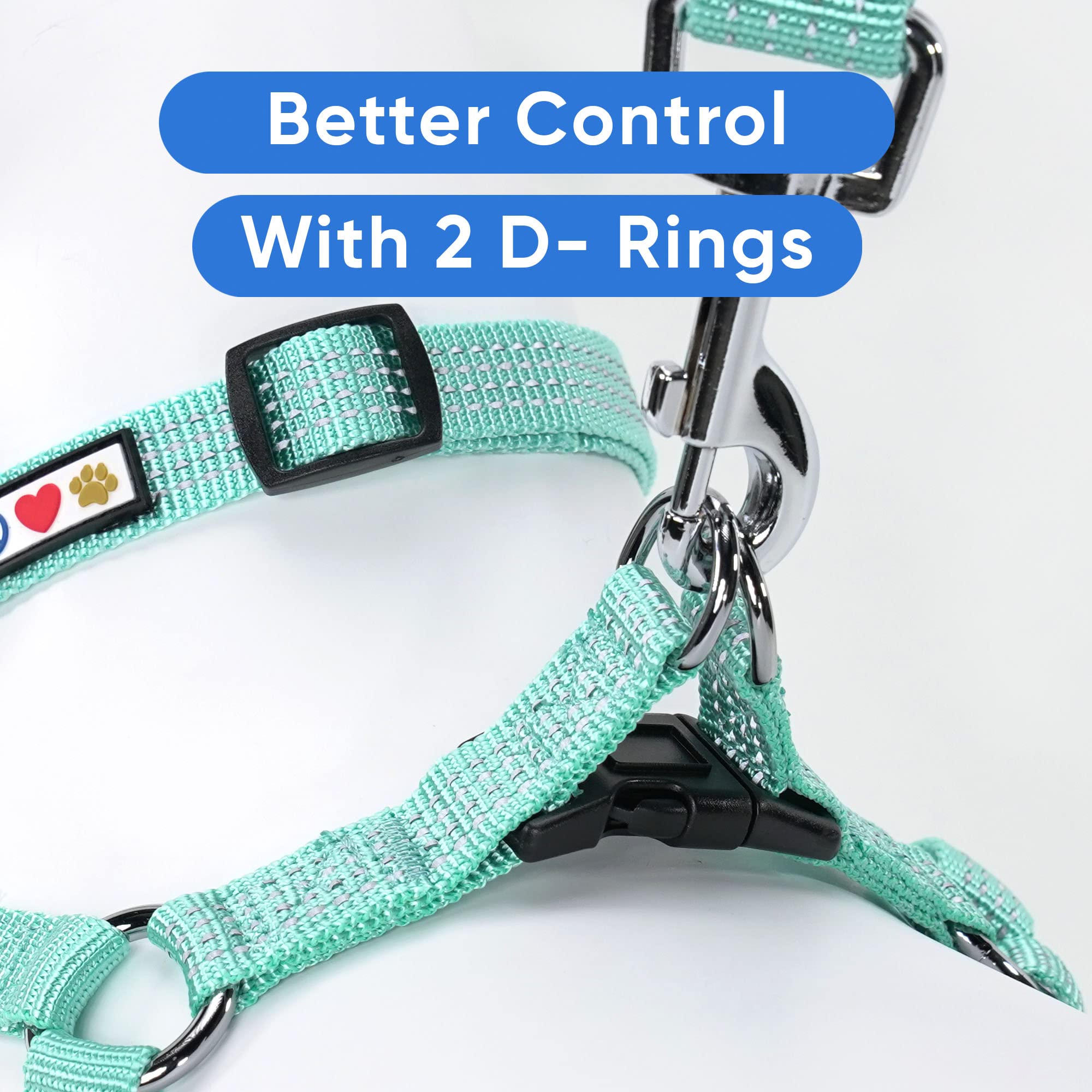 Pawtitas Reflective Step In Dog Harness Or Reflective Vest Harness, Comfort Control, Training Walking Of Your Puppy/Dog Small Dog Harness S Teal Dog Harness