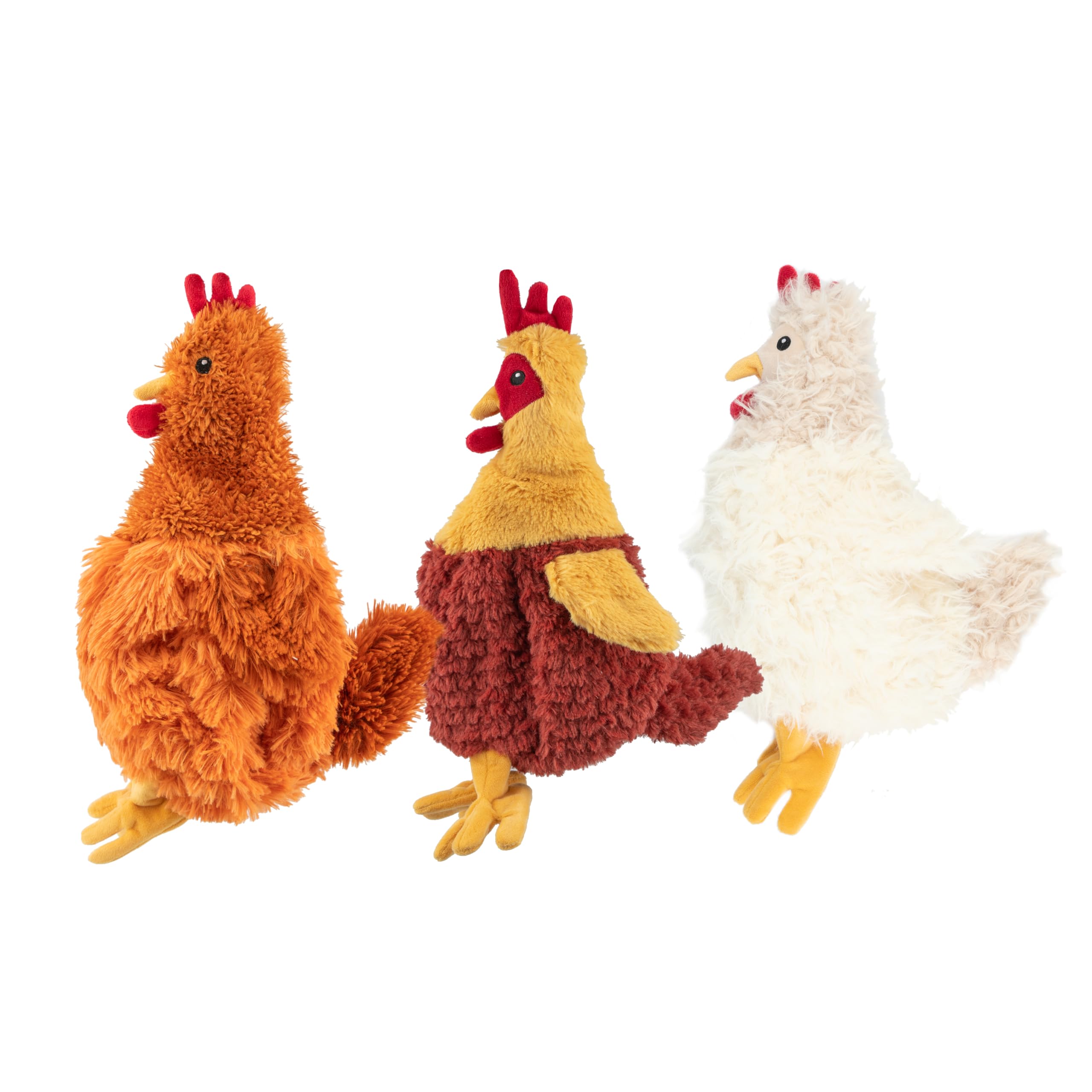 Best Pet Supplies Chicken Crinkle Plush Dog Toys for Interactive Play, Puppy and Senior Indoor Play, Colorful Chicken Toy Shape,