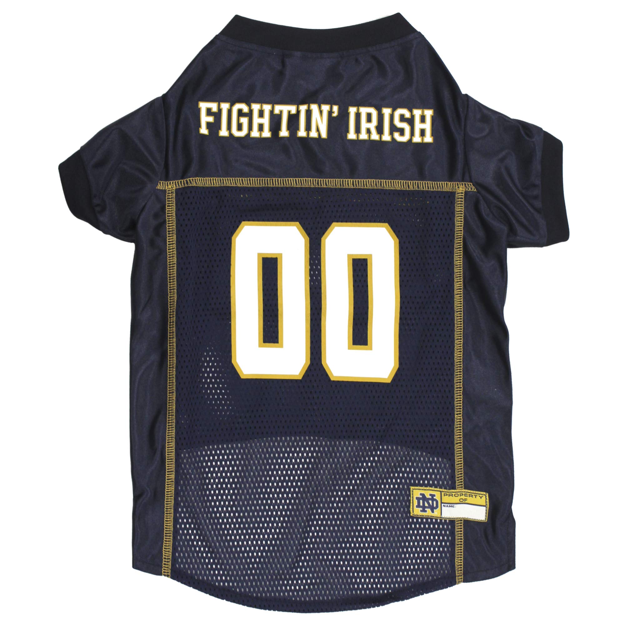 Pets First NCAA College Notre Dame Fighting Irish Mesh Jersey for Dogs & Cats, Medium. Licensed Dog Jersey with Your Favorite Fo