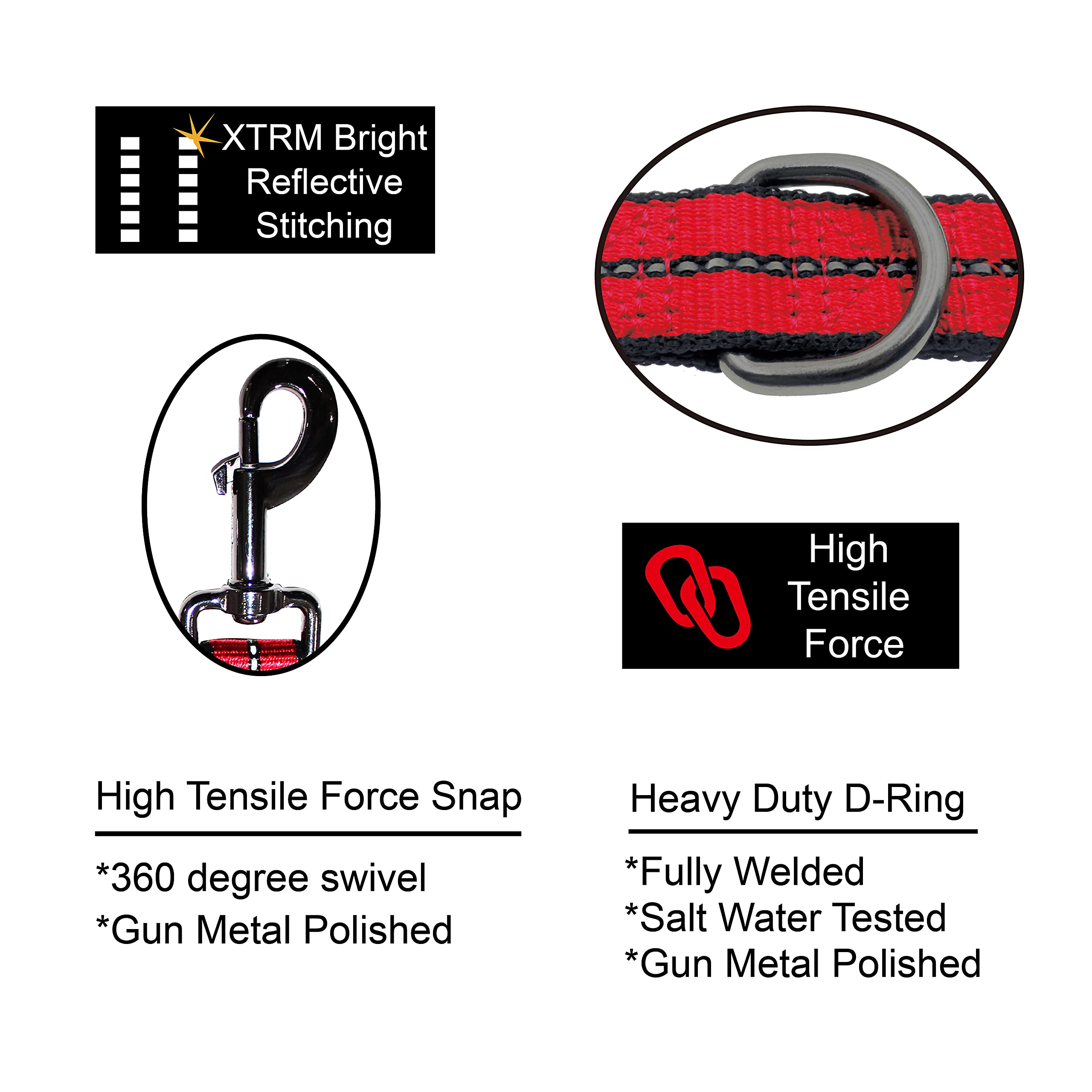 Kruz Double Dog Coupler - Kzvx2-15L - Tangle Free Dog Walking & Training Dual Extension - Comfortable, Shock Absorbing - Reflect