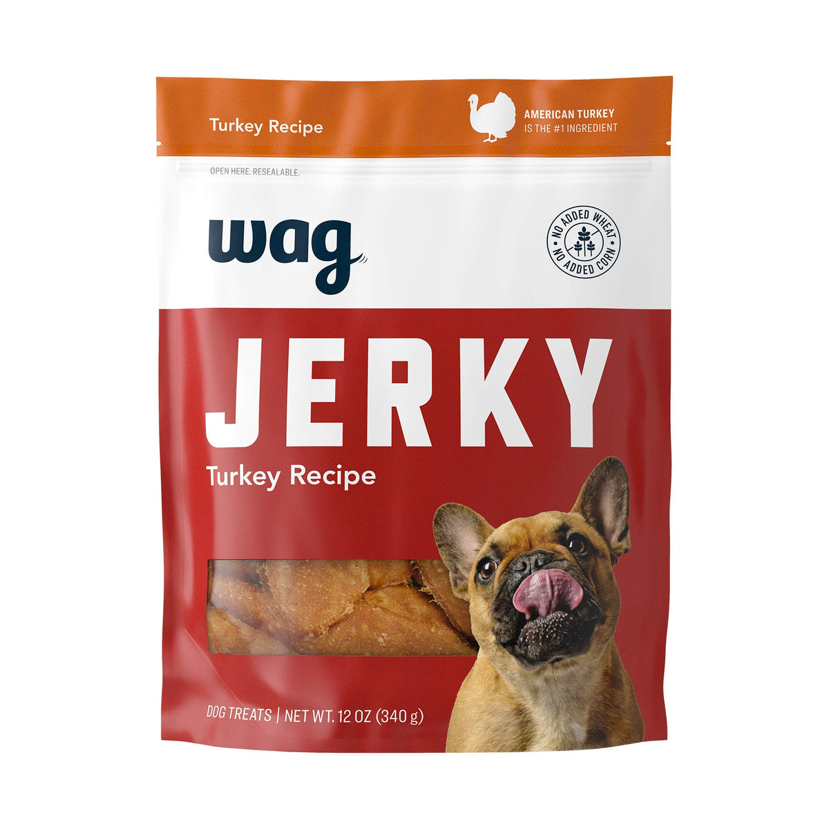 Amazon Brand - Wag Soft & Tender American Jerky Dog Treats - Turkey Recipe (12 Oz)