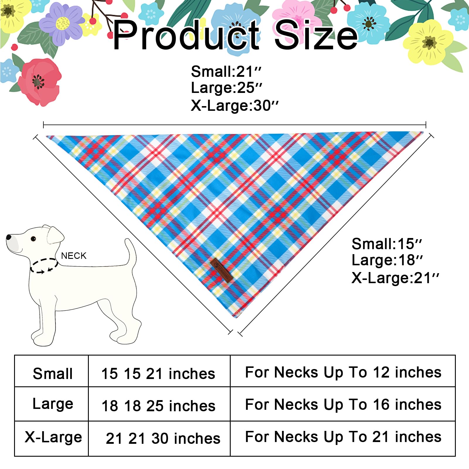 Dogwong Boy Dog Bandanas 2 Pack, Dinosaur Blue Plaid Print Triangle Reversible Rabbit Carrot Pet Scarf Durable Male Bandana For