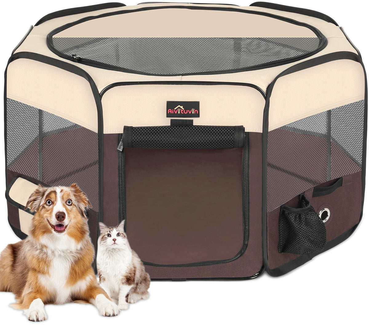 Aivituvin Dog Playpen Foldable Waterproof Pet Play Pens For Cat, Puppies, Rabbits, Chickens, Durable Portable Pet Tent For Trave