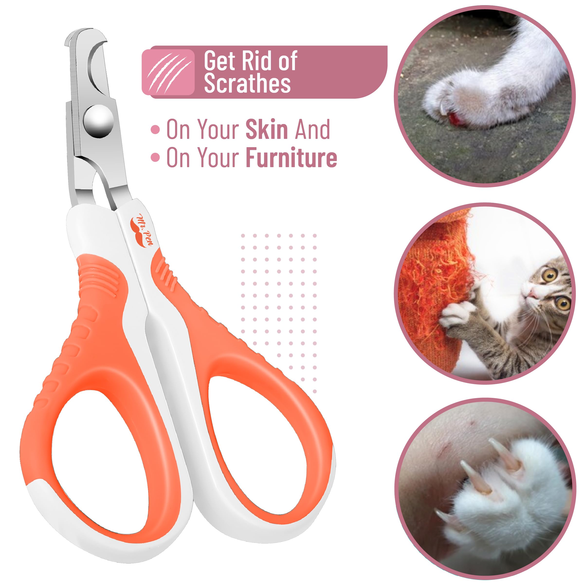 Mr. Pen- Cat Nail Clipper, Orange, Cat Nail Trimmer, Cat Nail Clippers, Cat Claw Clippers, Cat Clippers For Nails, Pet Nail Clippers, Kitten Nail Clipper, Small Dog Nail Clipper, Cat Claw Trimmer