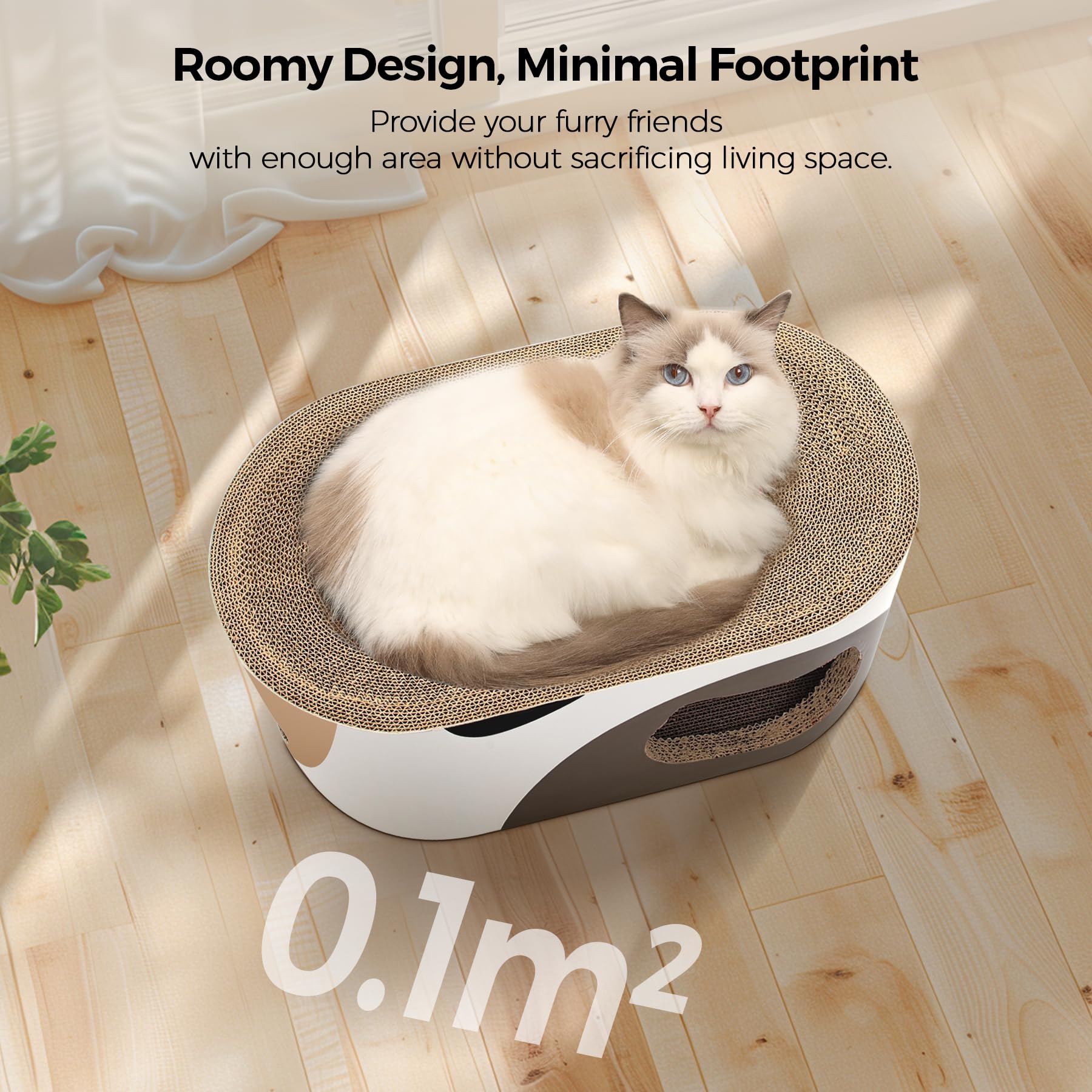 Msbc Big Cat Scratcher Lounge, Corrugated Cardboard Cat Scratcher House With Hole, Large Scratching Lounger Bed, Cat Scratching
