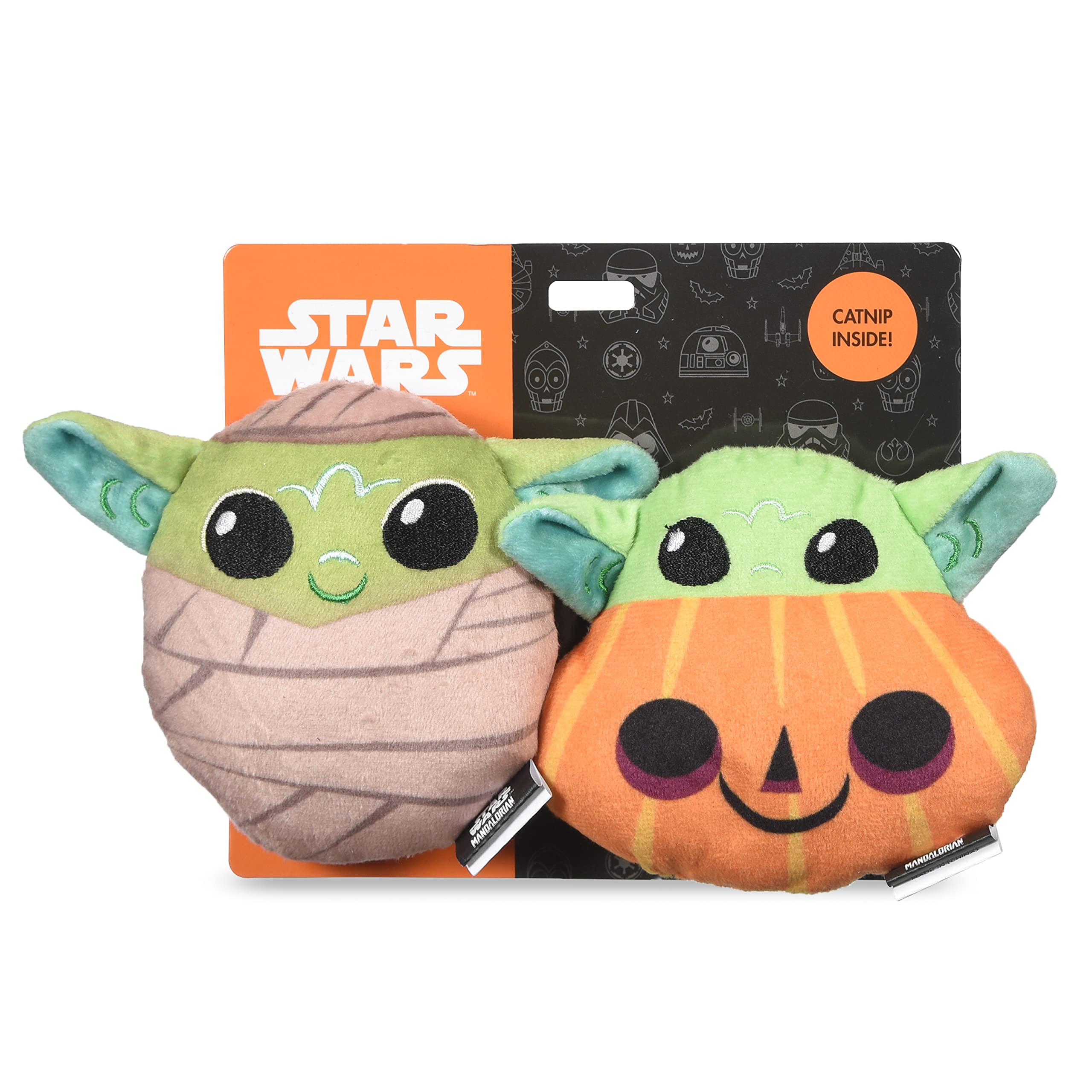 Star Wars For Pets The Mandalorian 4    Halloween Cat Toys 2Pc Grogu Mummy & Grogu Pumpkin With Catnip | For Pets Grogu Catnip C