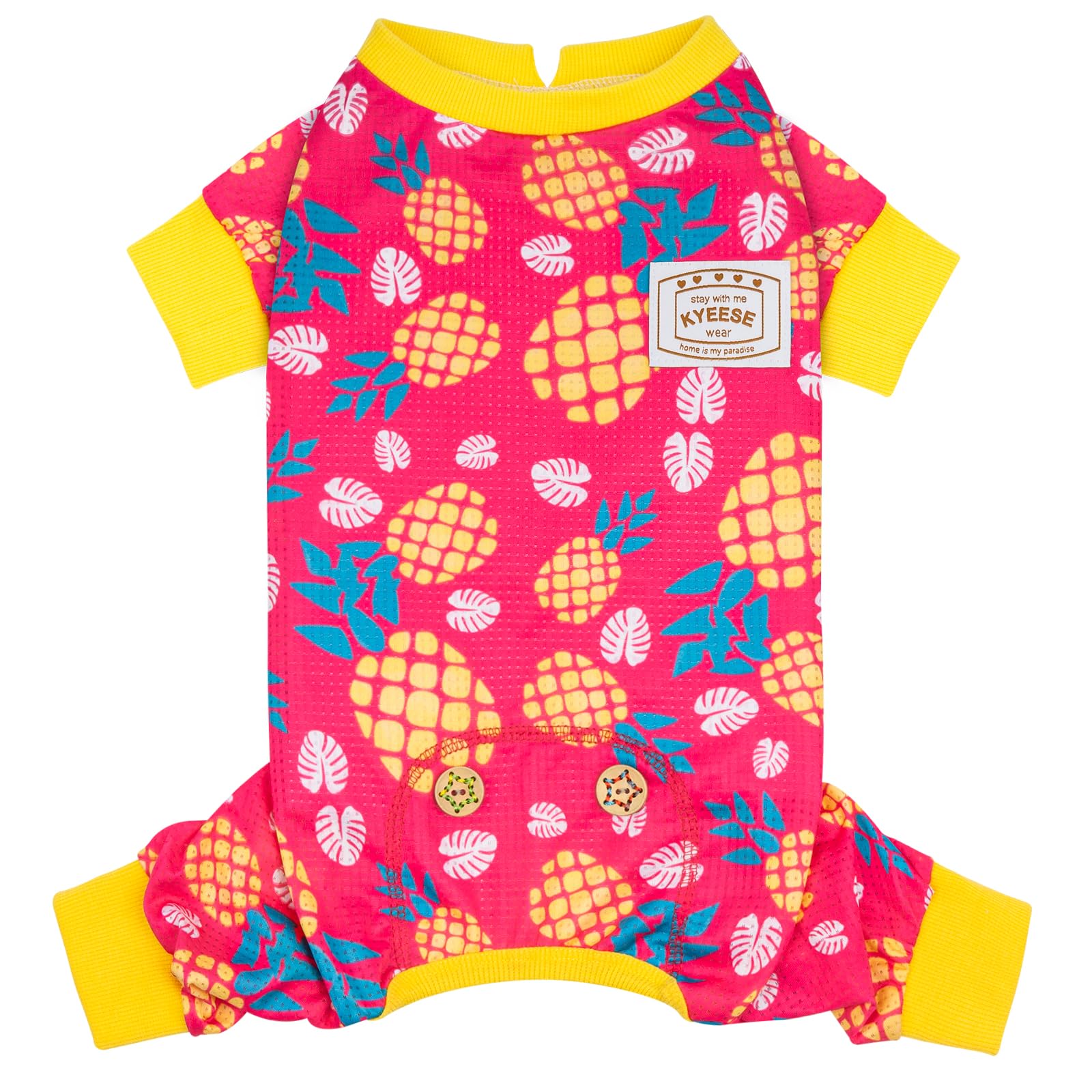 Kyeese Dog Pajamas Lightweight Pineapple Dog Pjs For Small Dogs Cat Pajamas Dog Onesie Great For Summerdoggie Jammies