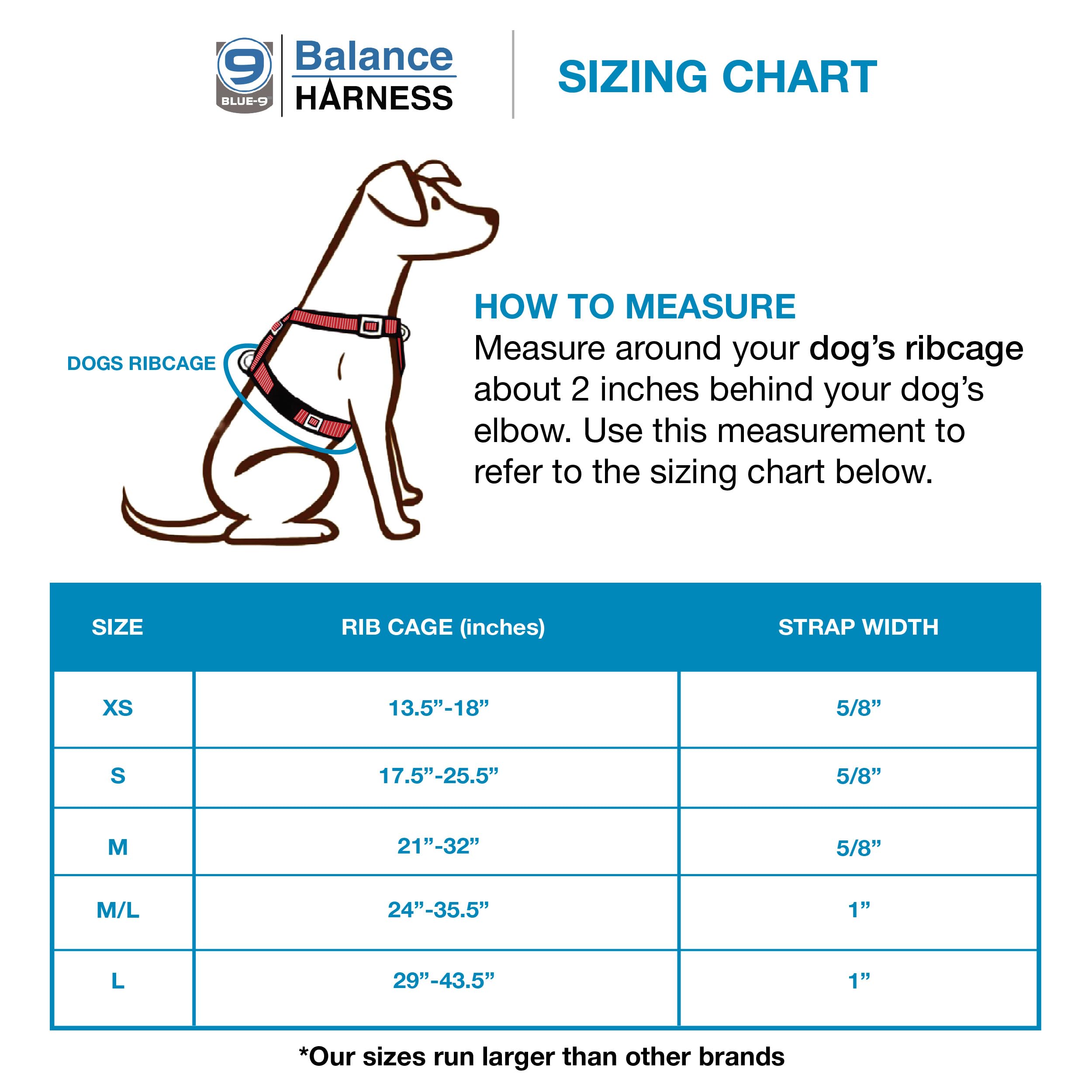 Blue-9 Reflective Buckle-Neck Balance Harness, Fully Customizable Fit No-Pull Harness With 3M Reflective Stitching, Ideal For Dog Training And Obedience, Made In The Usa, Red, Medium/Large