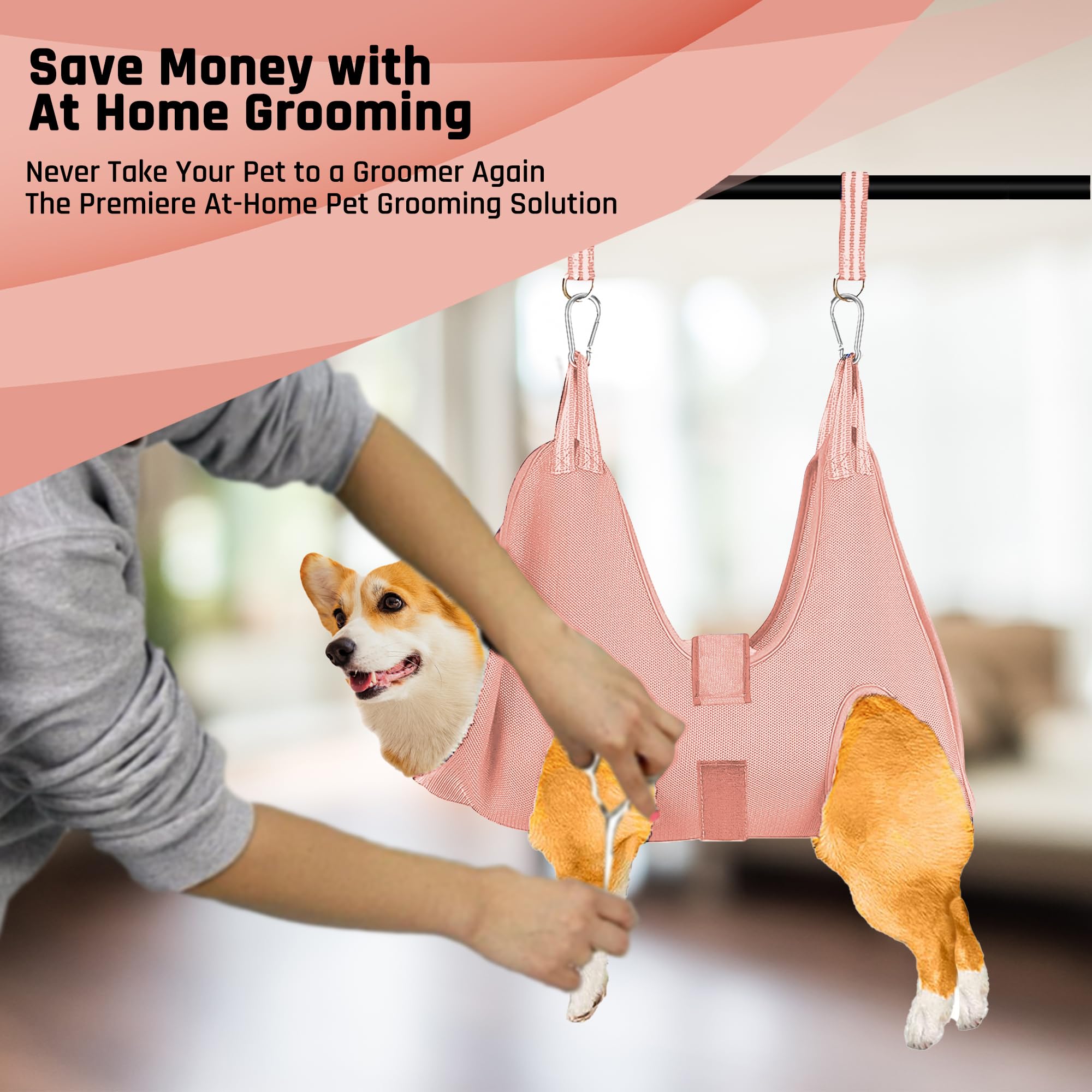 Potens' Pet Dog Grooming Hammock With Security Strap - Grooming Hammock For Large Dogs - Dog Holder For Nail Trimming - Dog Hang
