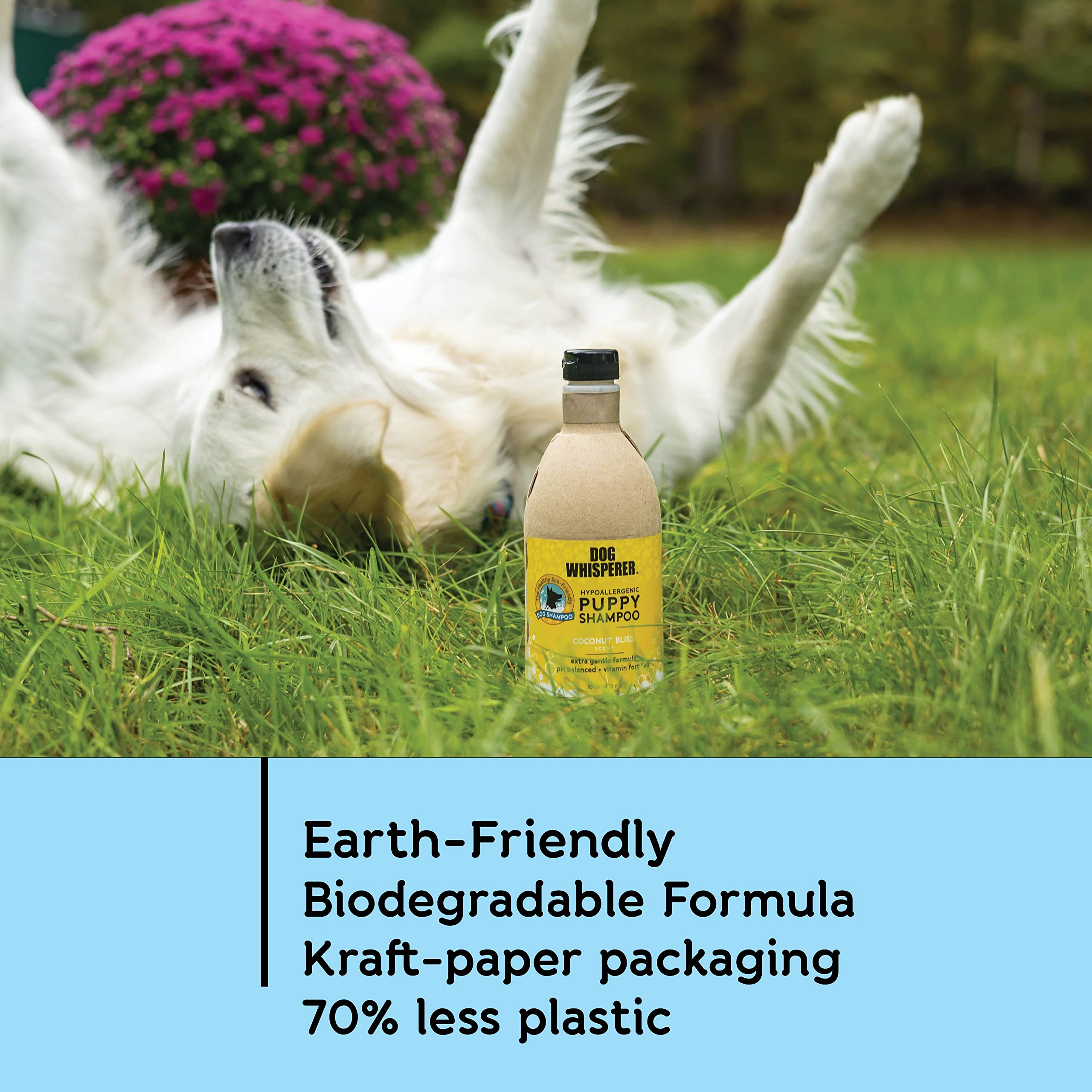 Dog Whisperer Hypoallergenic Puppy Shampoo By Yaya Organics | Gently Cleanses And Moisturizes With Organic Aloe Vera | Healthy +