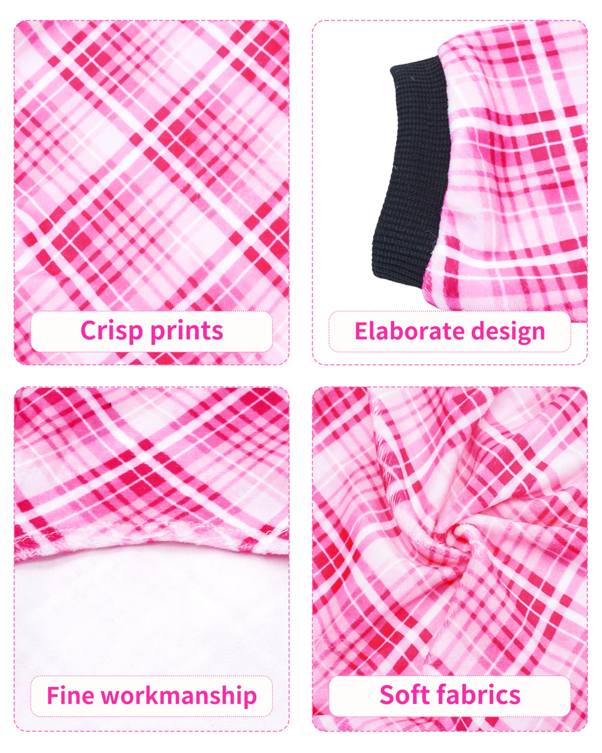 Pet Show 4 Pack Small Dog Pajamas Cute Paw Bone Clothes Doggies Soft Stretchy Pjs Plaid Jumpsuit Puppy Cats Floral Fruits Onesie