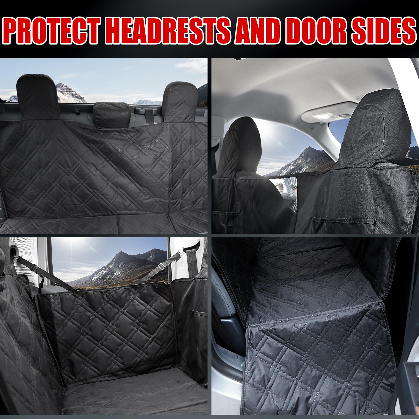 Mabett Dog Seat Covers For Ford Maverick 2025 2024 2023 2022 Accessories, Back Seat Hammock Extender For Pets Include Door Sides