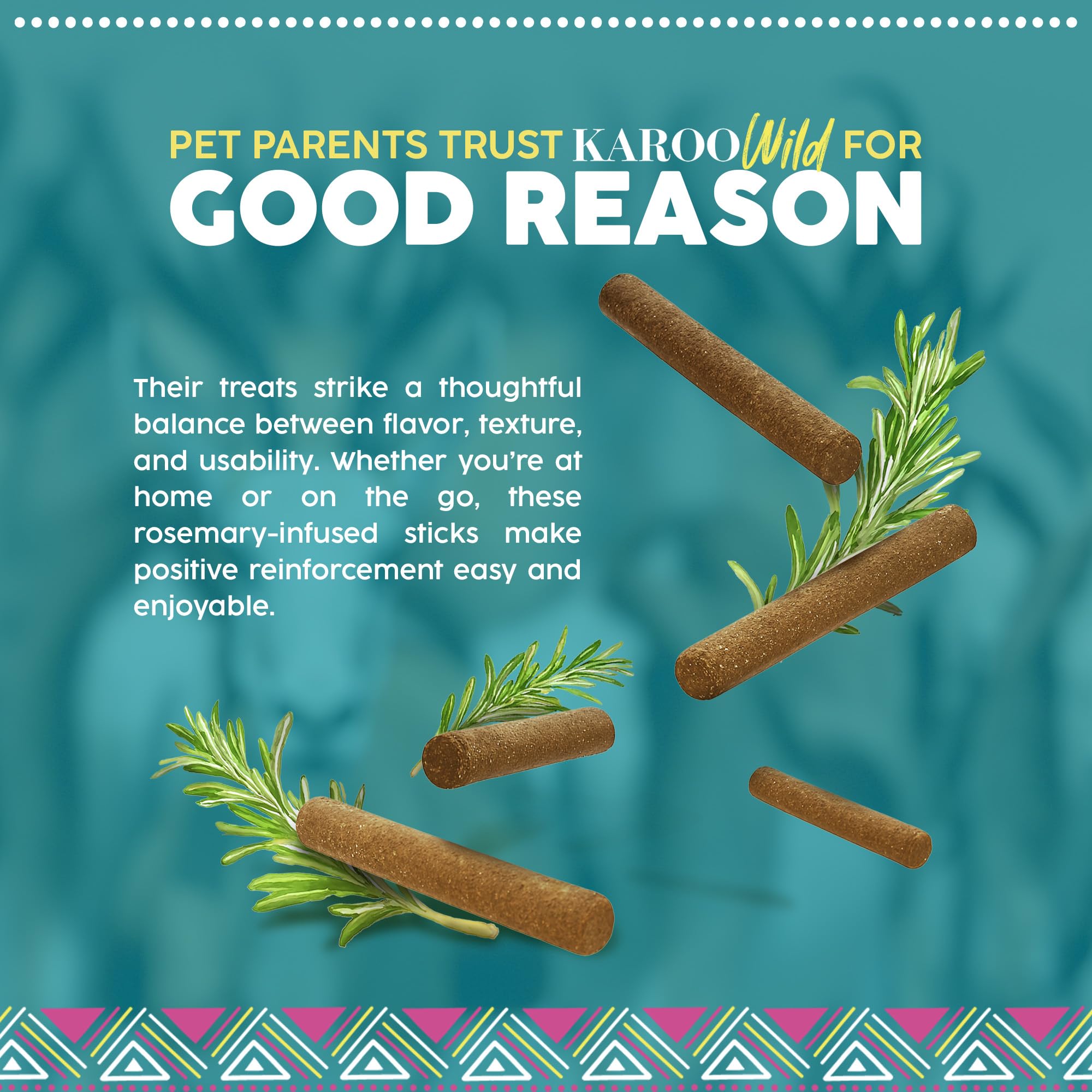 Karoo Wild Sticks Rosemary Seasoned Treats for Dogs - 16 oz - Soft & Chewy Protein Sticks Made with African Antelope - Ideal for