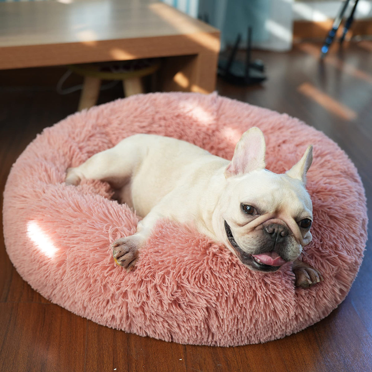 Puppy Beds For Small Dogs Washable 23 Inches Deep Sleep Calming Pink Cute Dog Bed For Girls Chihuahua Bed For Pet Dog Beds Fits 