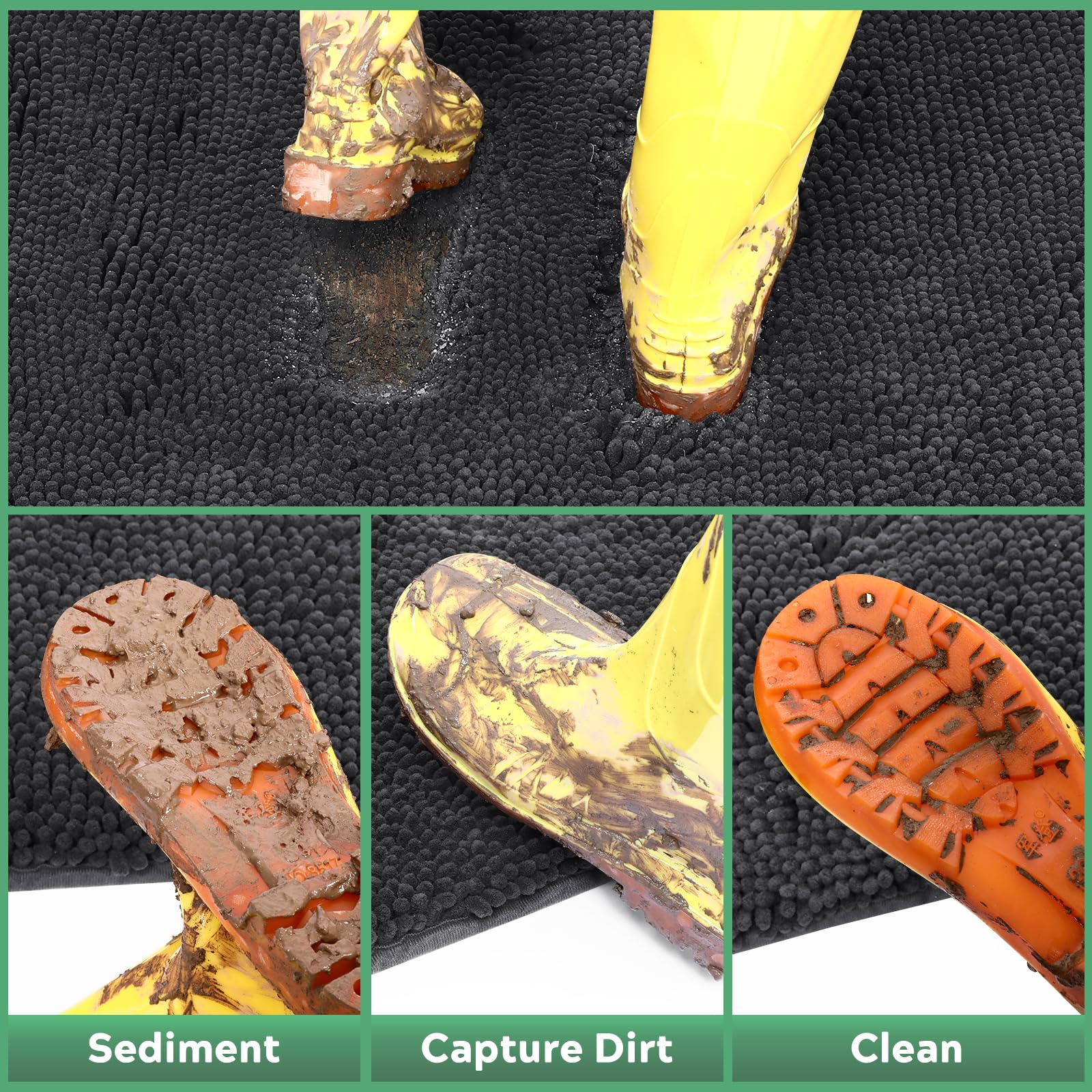 Dog Door Mat for Muddy Paws, Pet Rug Chenille Absorbent Outdoor Doormat 30 x 20 , Non Slip Heavy Indoor Doormat Soft Front Insid