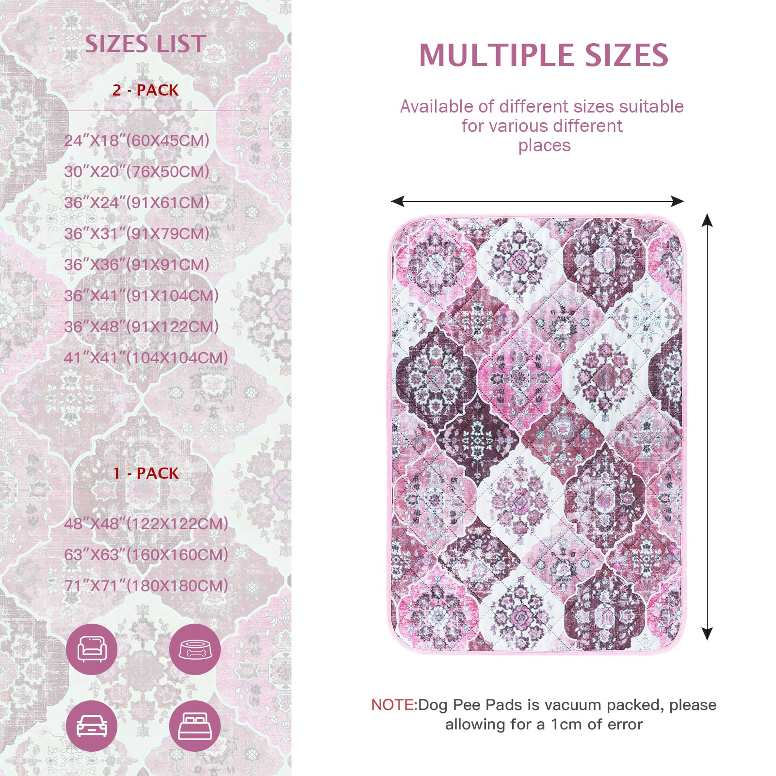 Ieuumler Washable Pee Pads For Dogs, 1 Pack Reusable Pee Pads For Dogs Non-Slip Grip, Super Absorbent Waterproof Puppy Pads For