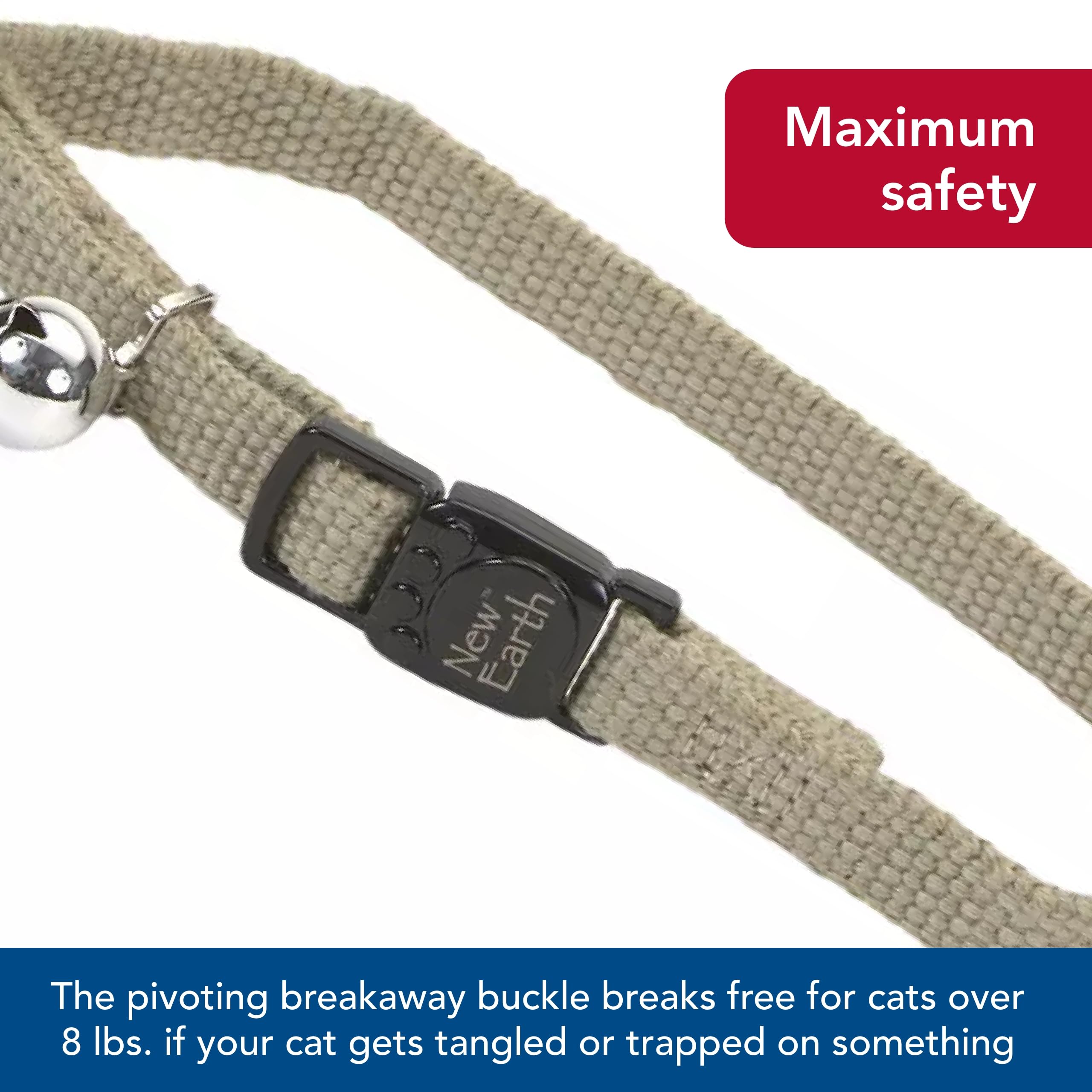 Coastal Pet New Earth Soy Adjustable Breakaway Cat Collar - Eco-Friendly, Odor-Resistant And Adjustable Cat Collar, Cranberry, 3/8' X 08'-12'