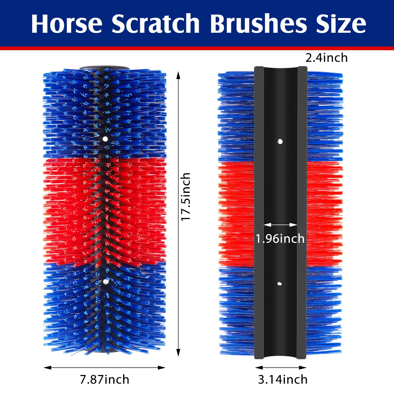 Yiyiring 3 Pack Livestock Scratching Brushes 17.3 x 7.8 Inch Cattle Horse Scratcher Full Massage Brush Kit Relieve Itchy Back fo