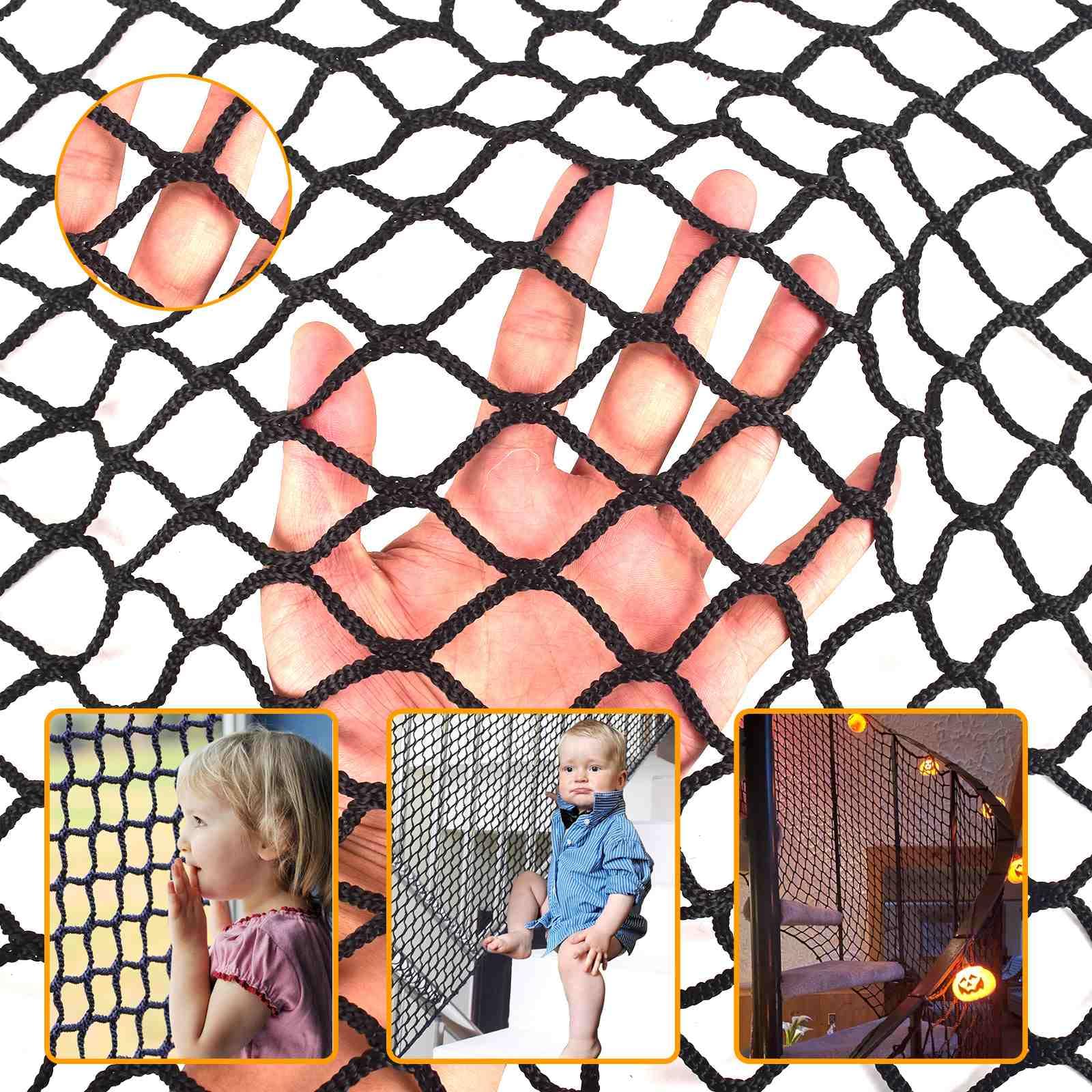Balcony Netting for Pets,Apartment,Stair,Trampoline,Playground,Child Safety Rope Net,Driveway Net for Kids Safety,Baseball Softb