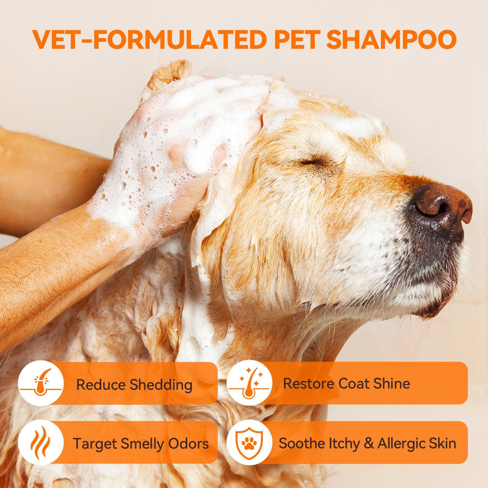 Puainta Dog & Cat Shampoo For Itchy Skin Relief, Hypoallergenic, Daily Use Or Skin Conditions, 8Oz