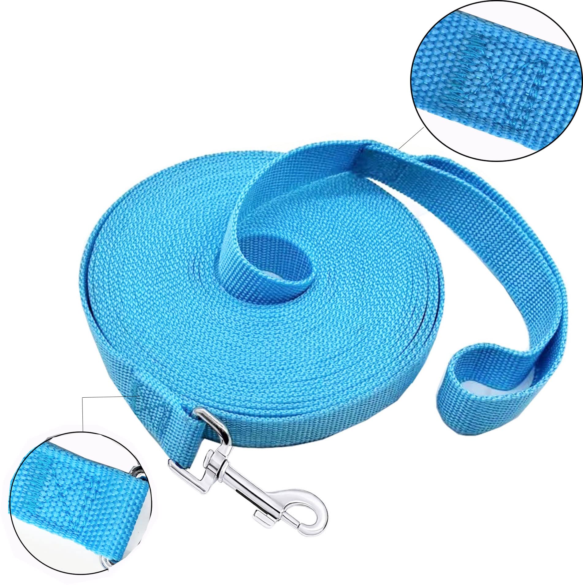 SALO Nylon Training Dog Leash for Small Medium Large Dogs, 3/4 Inch Wide, 20ft 30ft 40ft 50ft Long Leash Dog/Puppy Lead for Obed