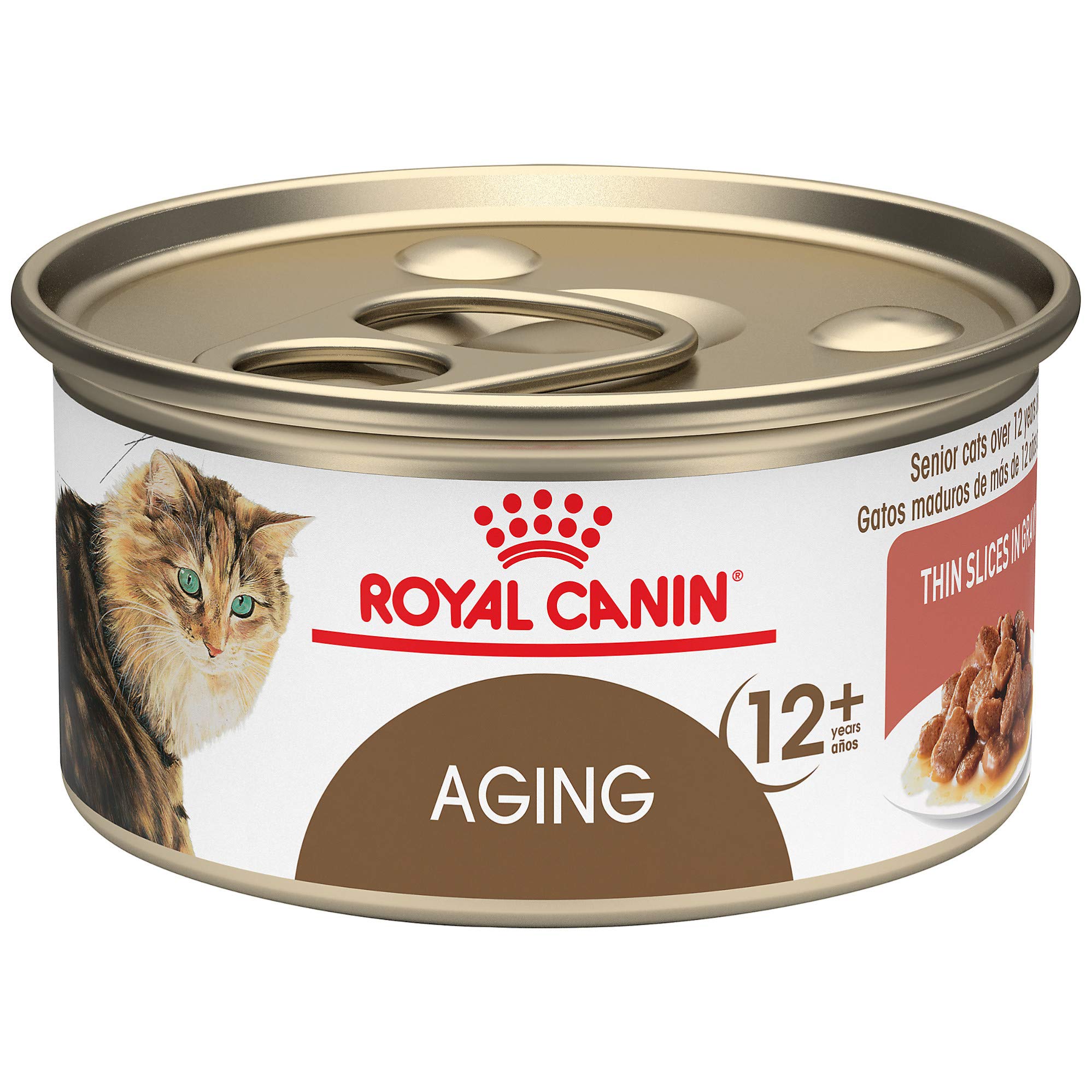 Royal Canin Feline Health Nutrition Aging 12+ Thin Slices In Gravy Canned Cat Food, 3 oz Can (Pack of 24)
