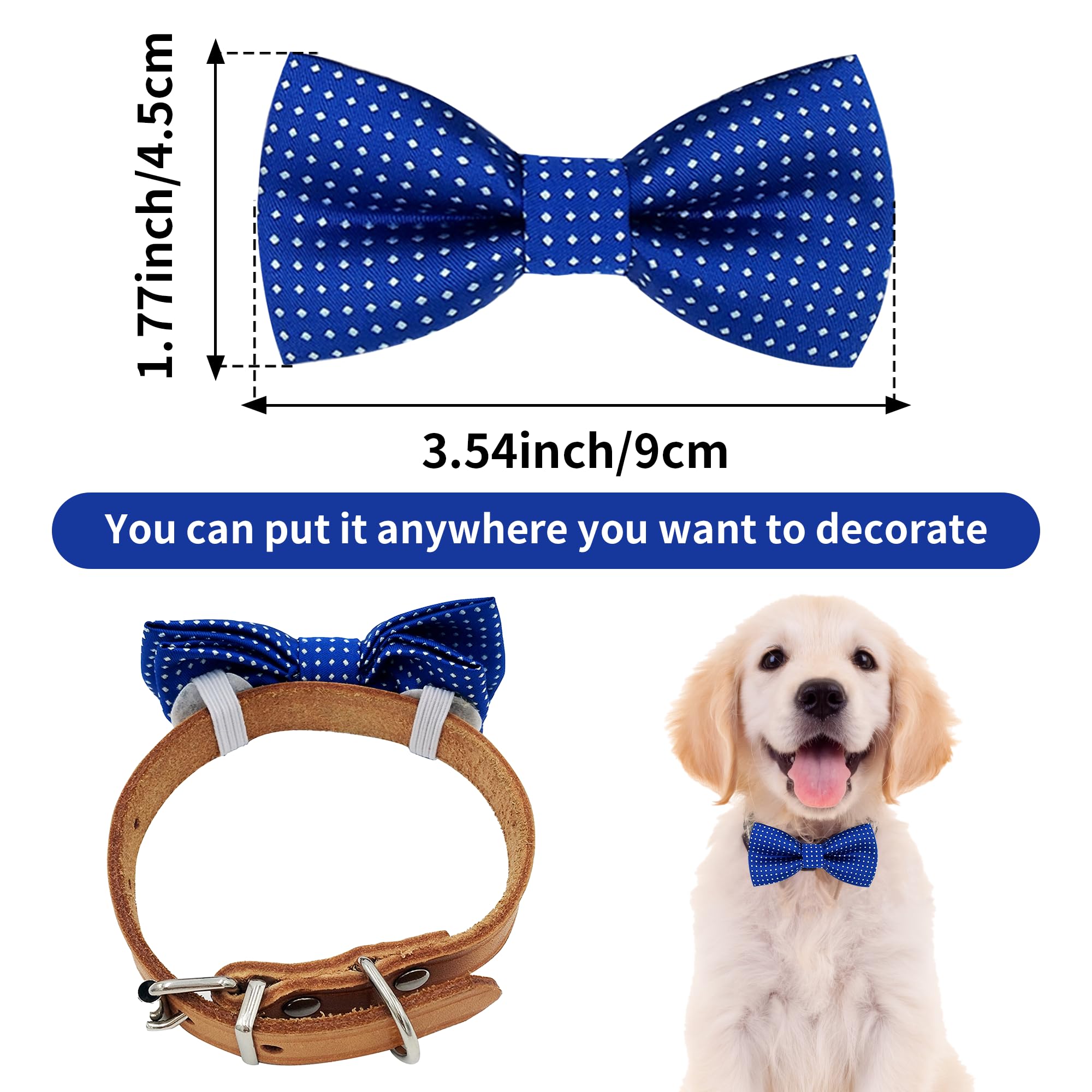 PET SHOW 8 Colors Dot Small Dogs Collar Embellishment Attachment Bow ties Puppies Cats Collar Charms Accessories Slides Bowties